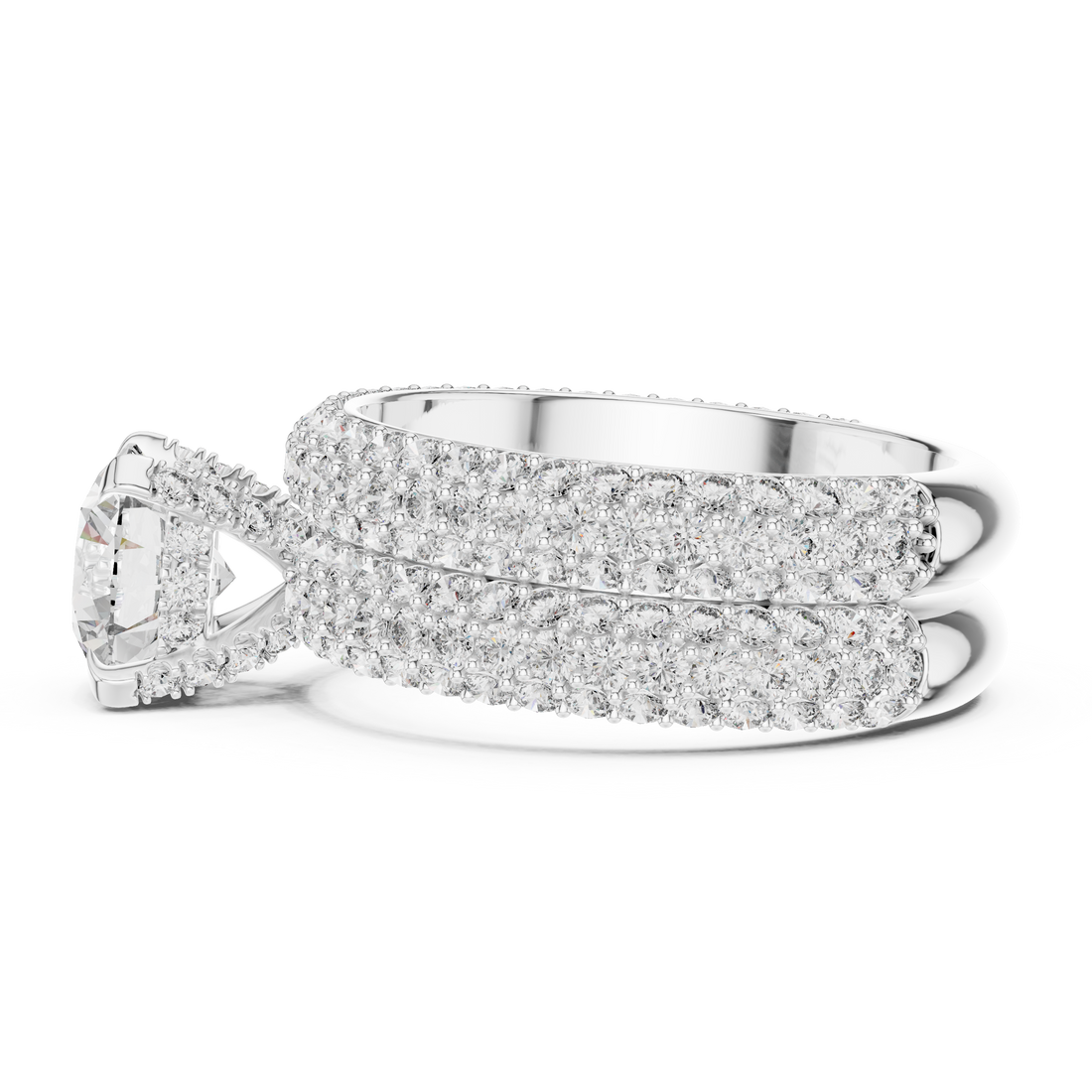 Radiant Majesty 1.5-Ct. Round Diamond Ring In 14-KT White Gold