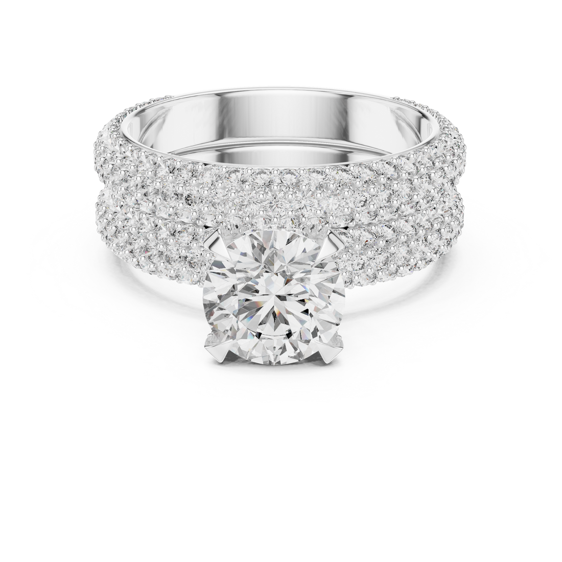 Radiant Majesty 1.5-Ct. Round Diamond Ring In 14-KT White Gold