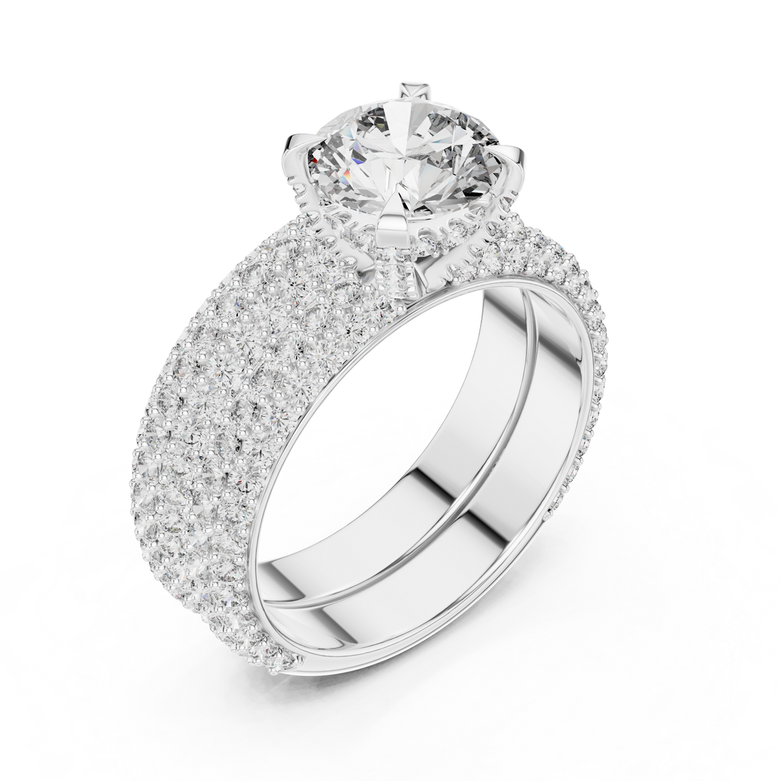 Radiant Majesty 1.5-Ct. Round Diamond Ring In 14-KT White Gold
