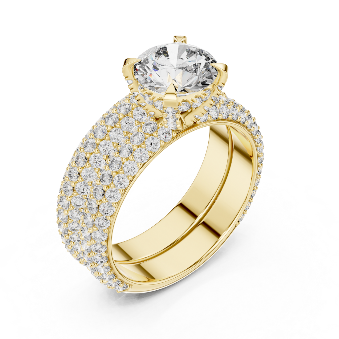 Radiant Majesty 1.5-Ct. Round Diamond Ring In 14-KT White Gold