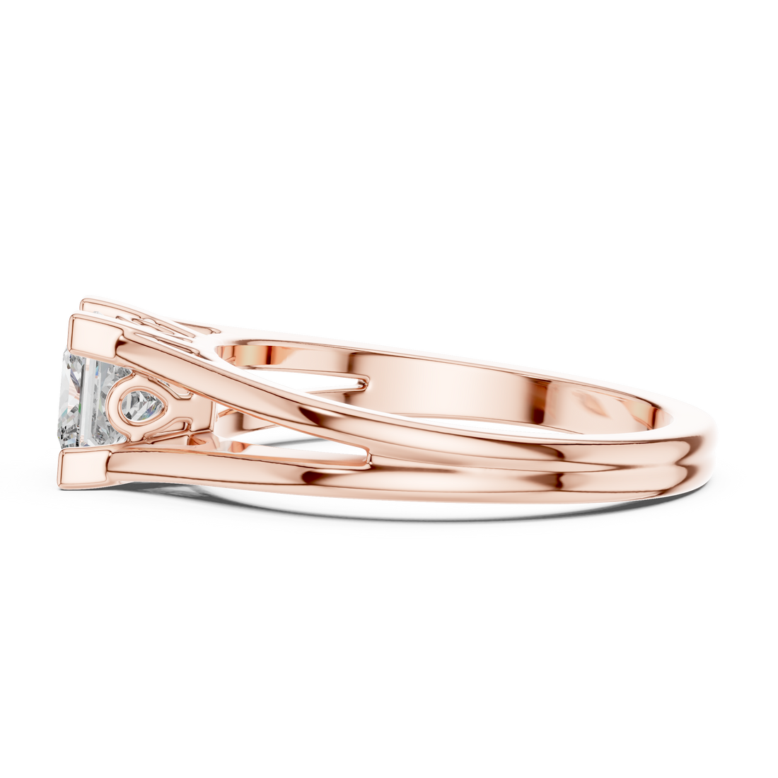 Radiant 1-Ct Princess-Cut Solitaire Ring in 14-KT White Gold