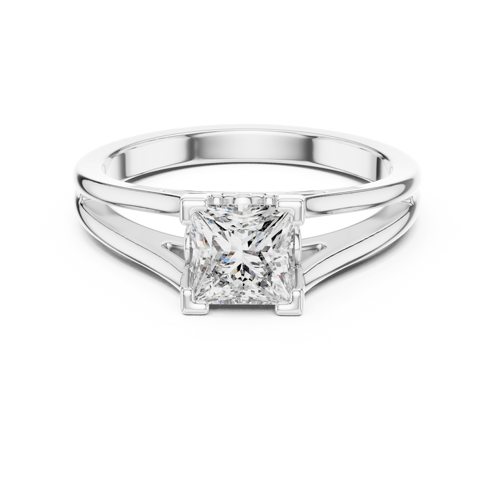 Radiant 1-Ct Princess-Cut Solitaire Ring in 14-KT White Gold