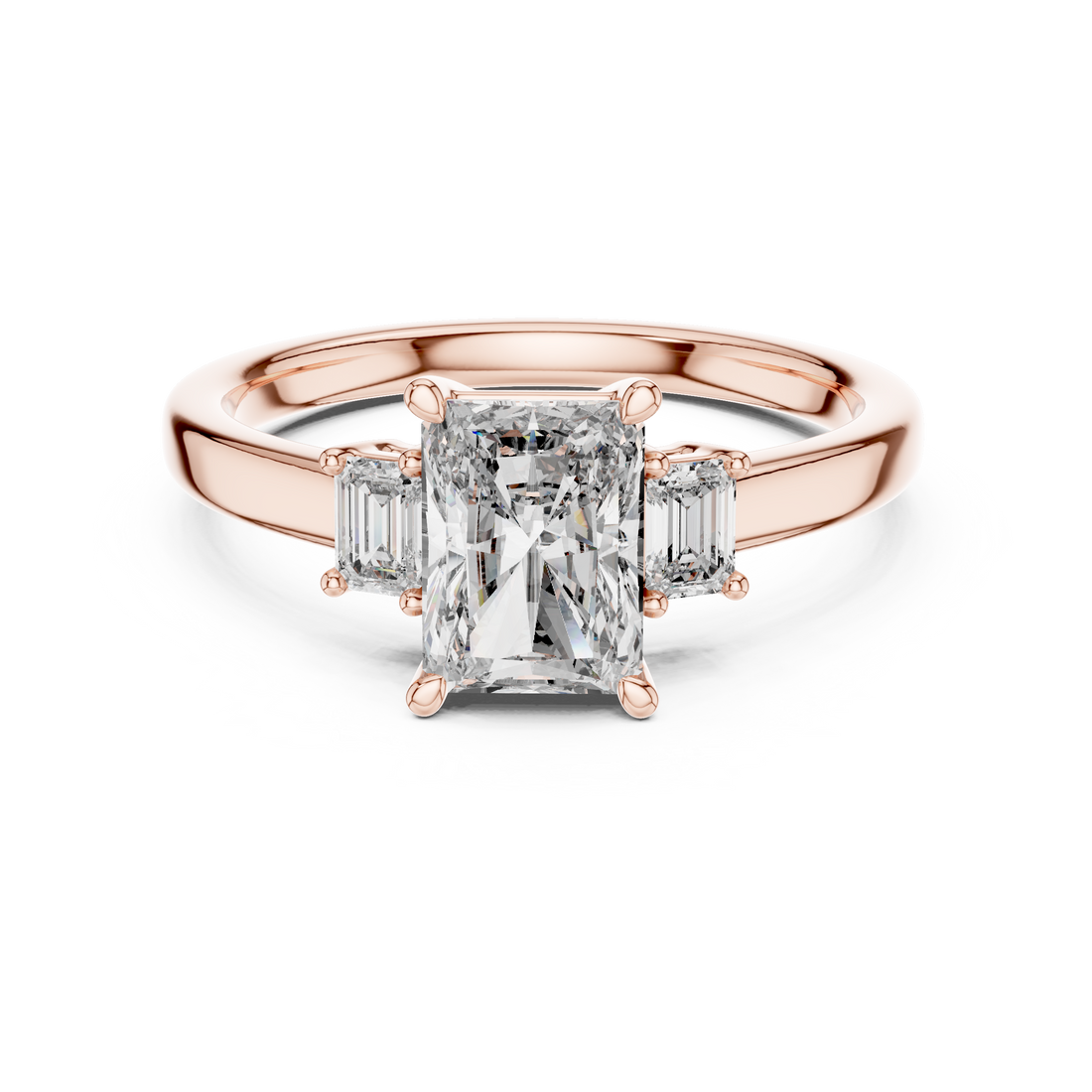 1.5-Ct Radiant Three-Stone Diamond Ring in 14KT White Gold