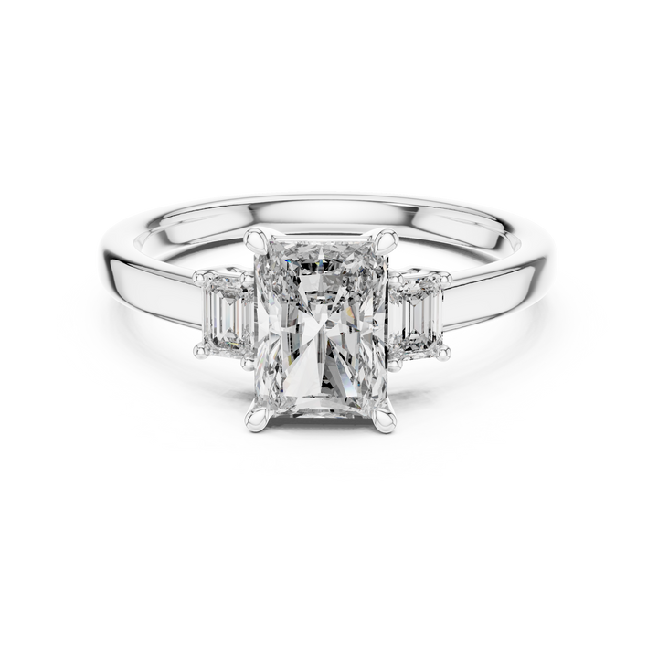 1.5-Ct Radiant Three-Stone Diamond Ring in 14KT White Gold