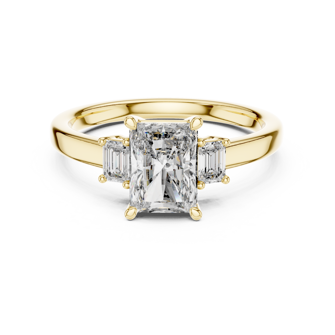 1.5-Ct Radiant Three-Stone Diamond Ring in 14KT White Gold