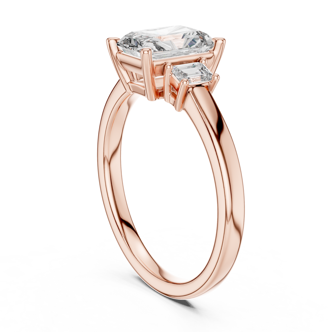 1.5-Ct Radiant Three-Stone Diamond Ring in 14KT White Gold