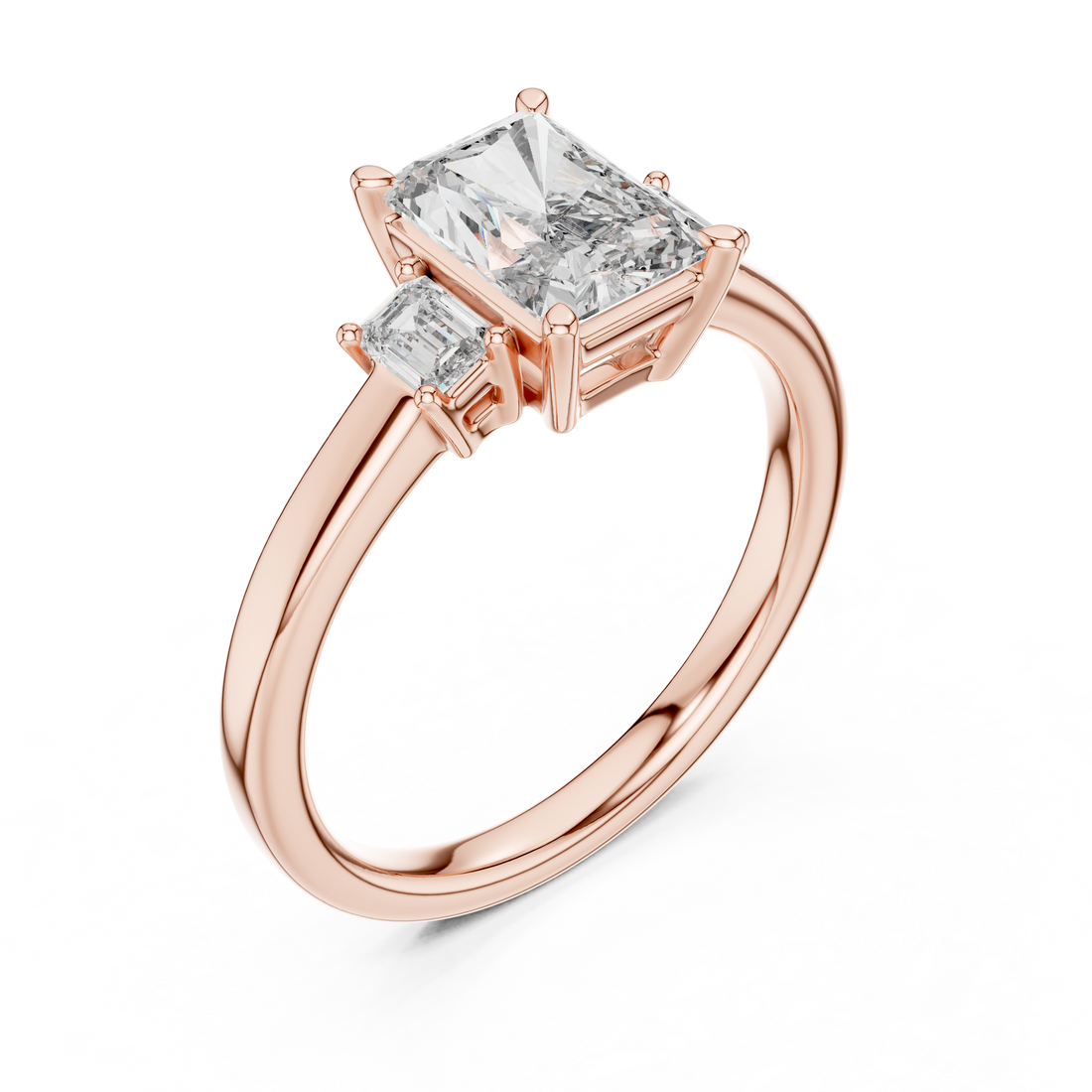 1.5-Ct Radiant Three-Stone Diamond Ring in 14KT White Gold