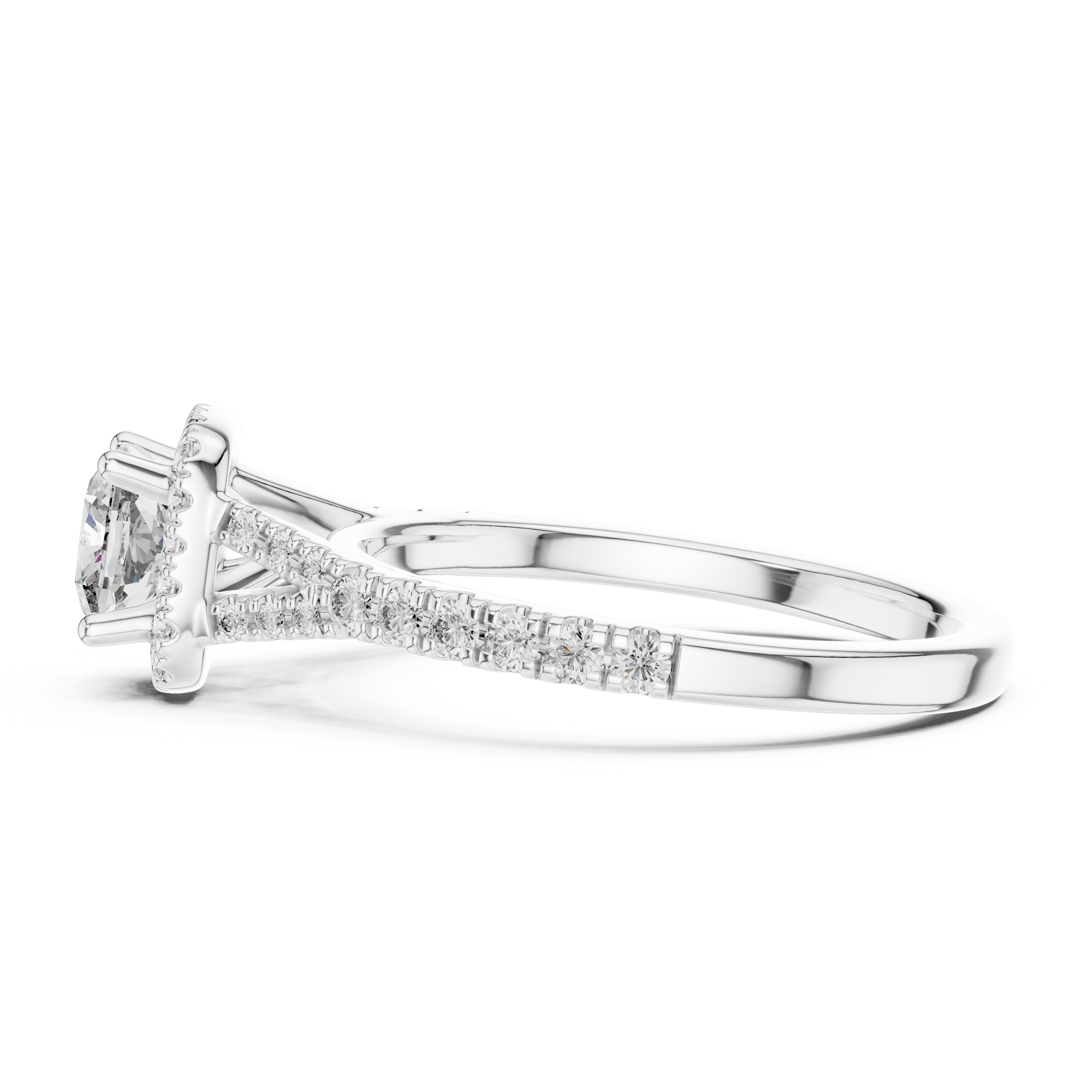 Diamond ring with a white background