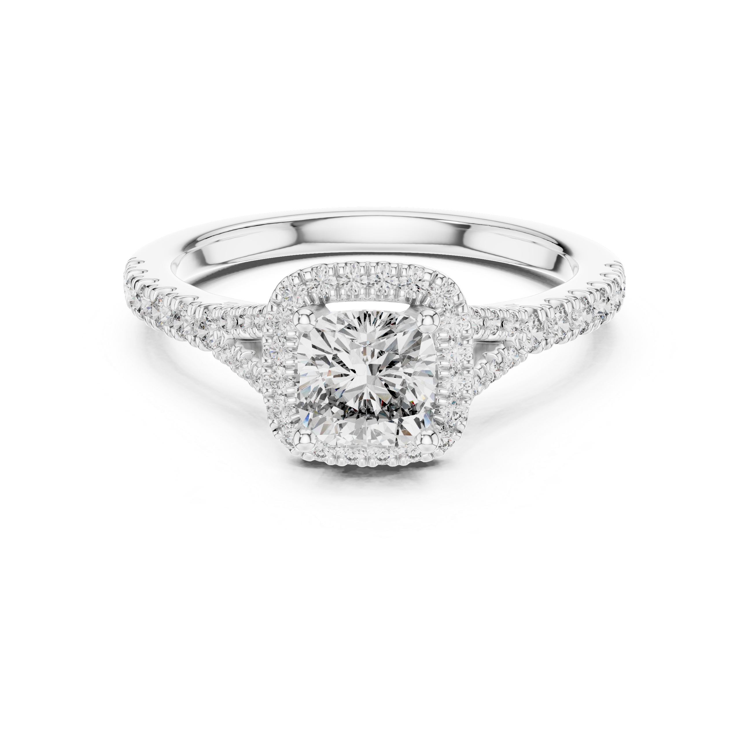 Diamond ring with a white background