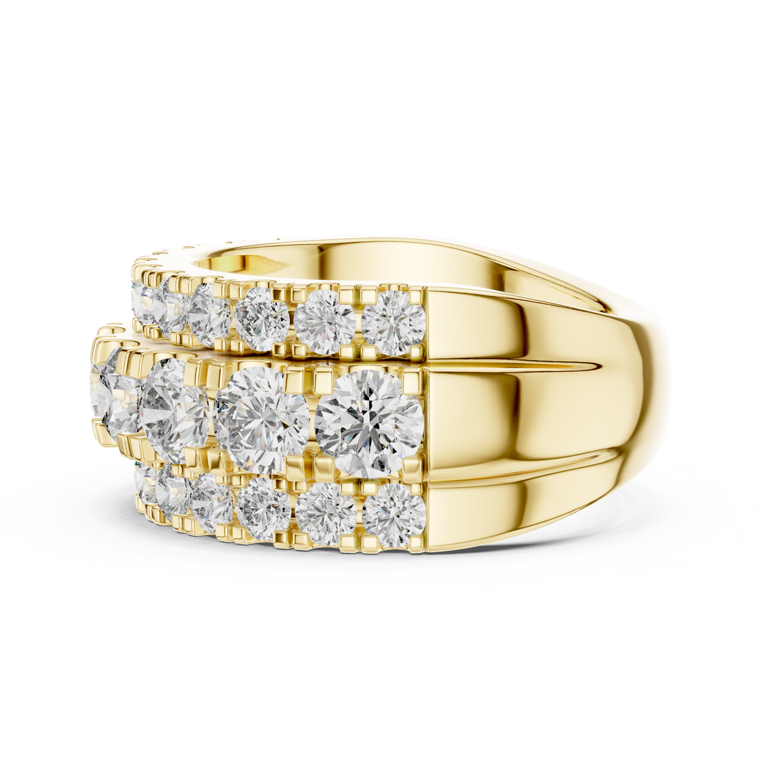 Luxurious Multi-Row 0.25-CT & 0.05-CT Diamond Wedding Band in 14-KT White Gold