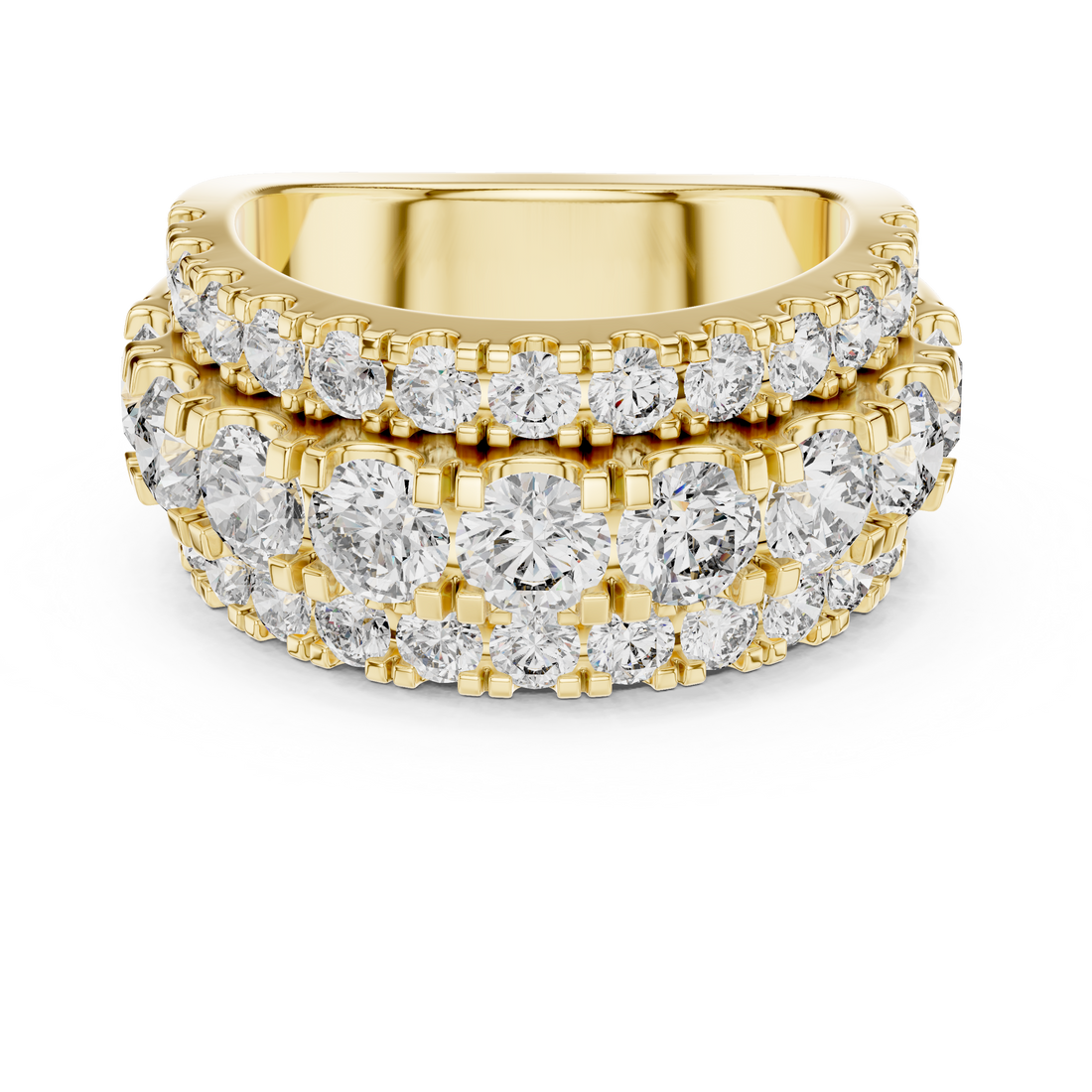 Luxurious Multi-Row 0.25-CT & 0.05-CT Diamond Wedding Band in 14-KT White Gold