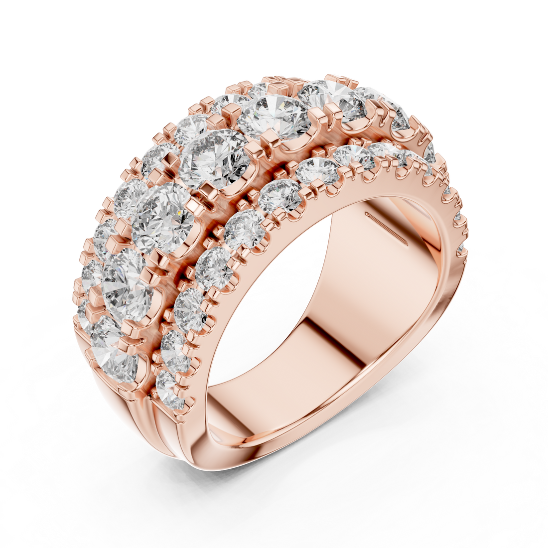Luxurious Multi-Row 0.25-CT & 0.05-CT Diamond Wedding Band in 14-KT White Gold