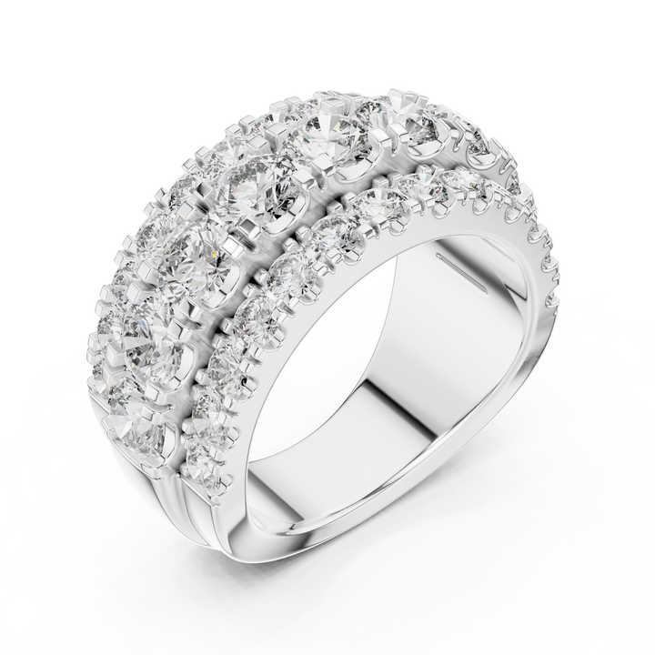 Luxurious Multi-Row 0.25-CT & 0.05-CT Diamond Wedding Band in 14-KT White Gold