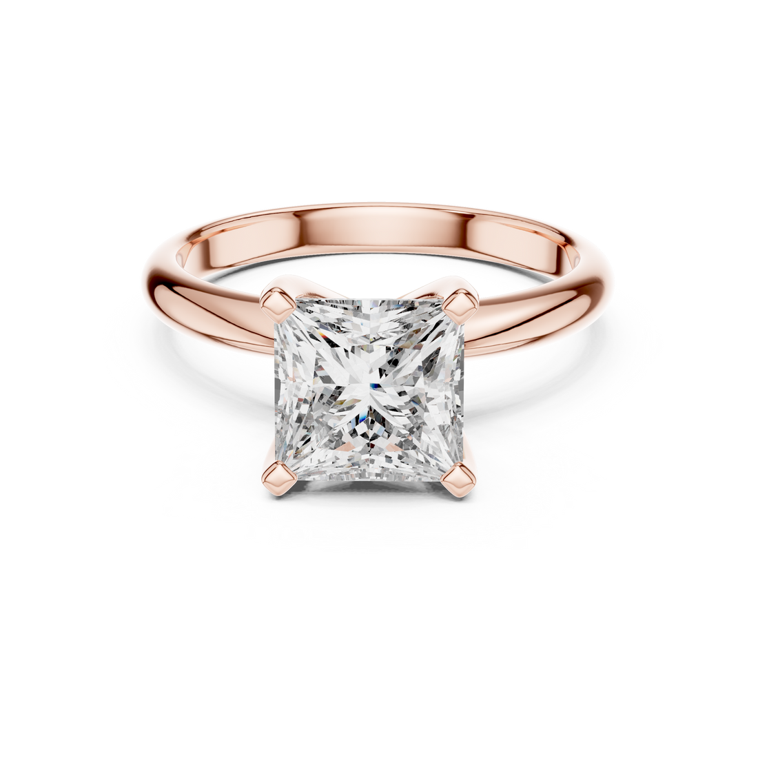 Sculpted Grace 2-CT Princess-Cut Diamond Ring in 14-KT White Gold