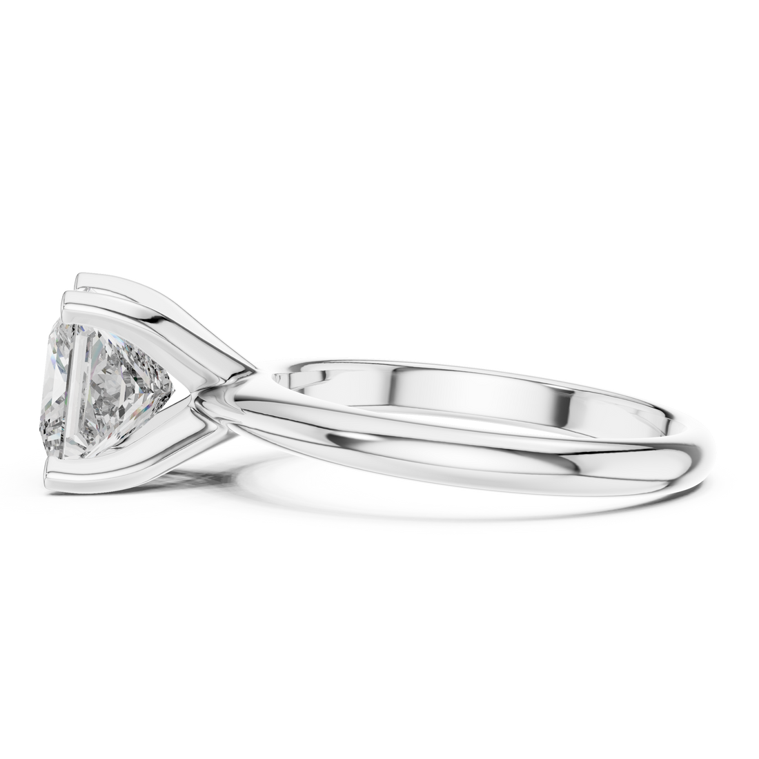 Sculpted Grace 2-CT Princess-Cut Diamond Ring in 14-KT White Gold