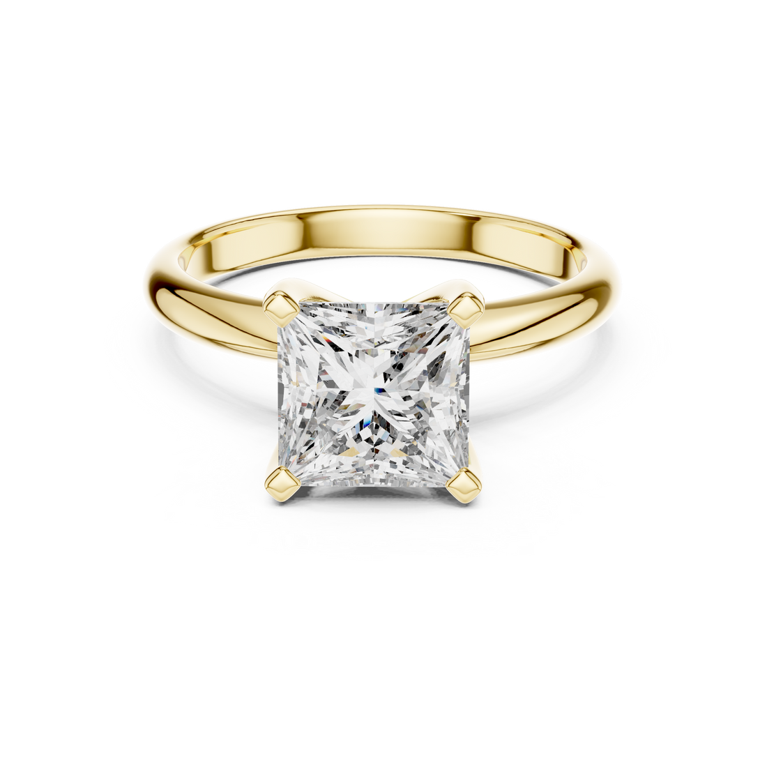 Sculpted Grace 2-CT Princess-Cut Diamond Ring in 14-KT White Gold