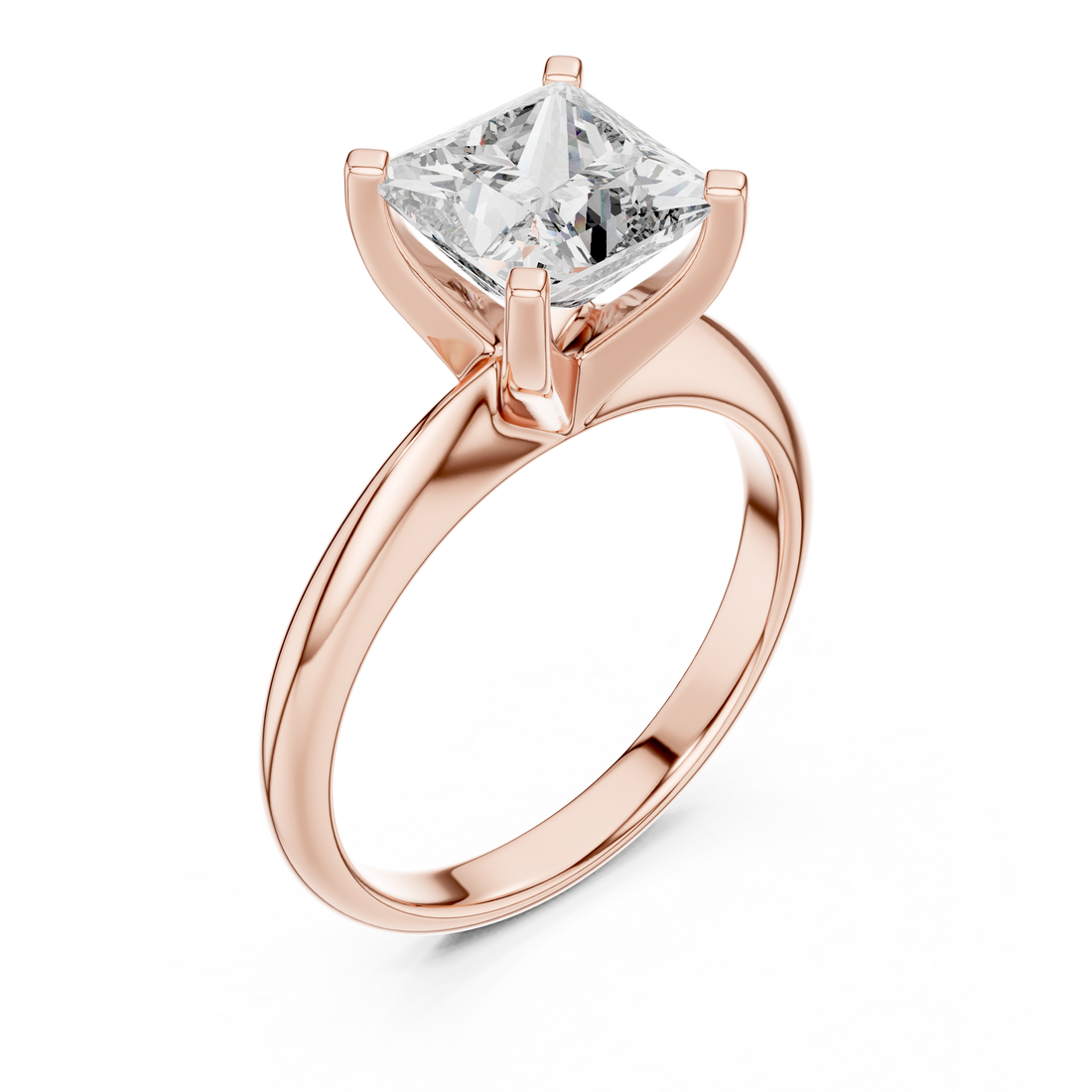 Sculpted Grace 2-CT Princess-Cut Diamond Ring in 14-KT White Gold