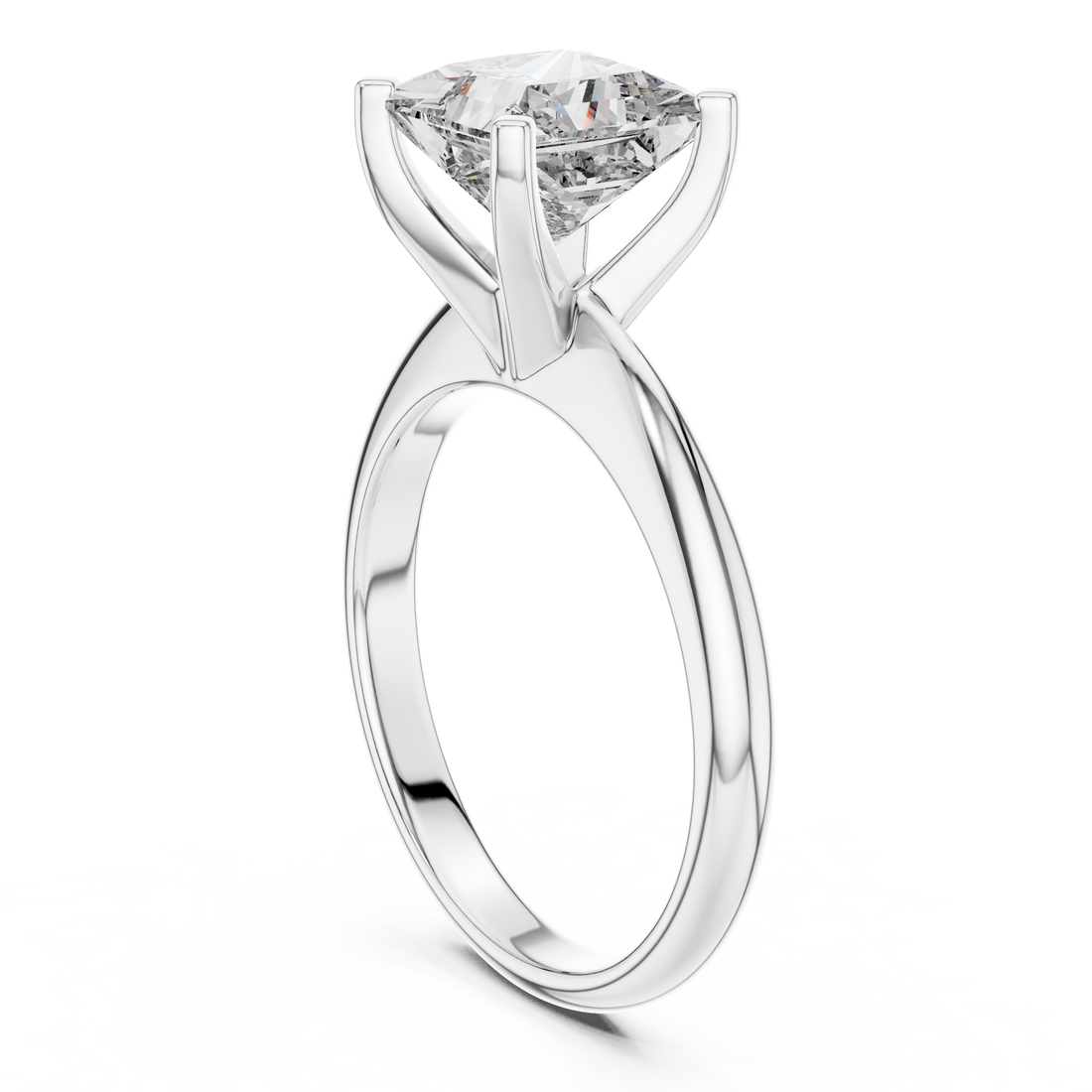 Sculpted Grace 2-CT Princess-Cut Diamond Ring in 14-KT White Gold