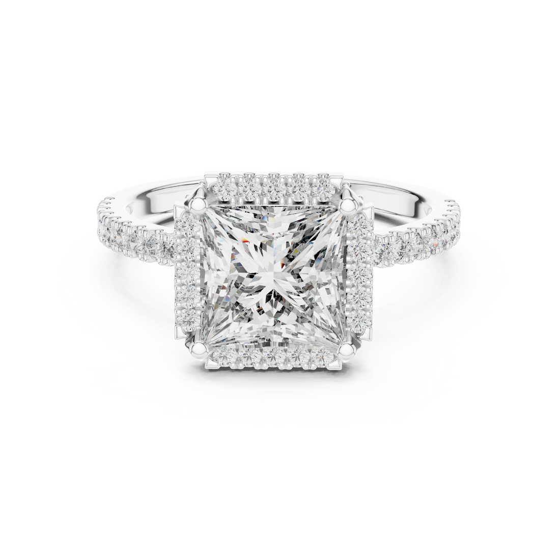 Majestic Sparkle 2.5-CT Princess Engagement Ring in 14-KT White Gold