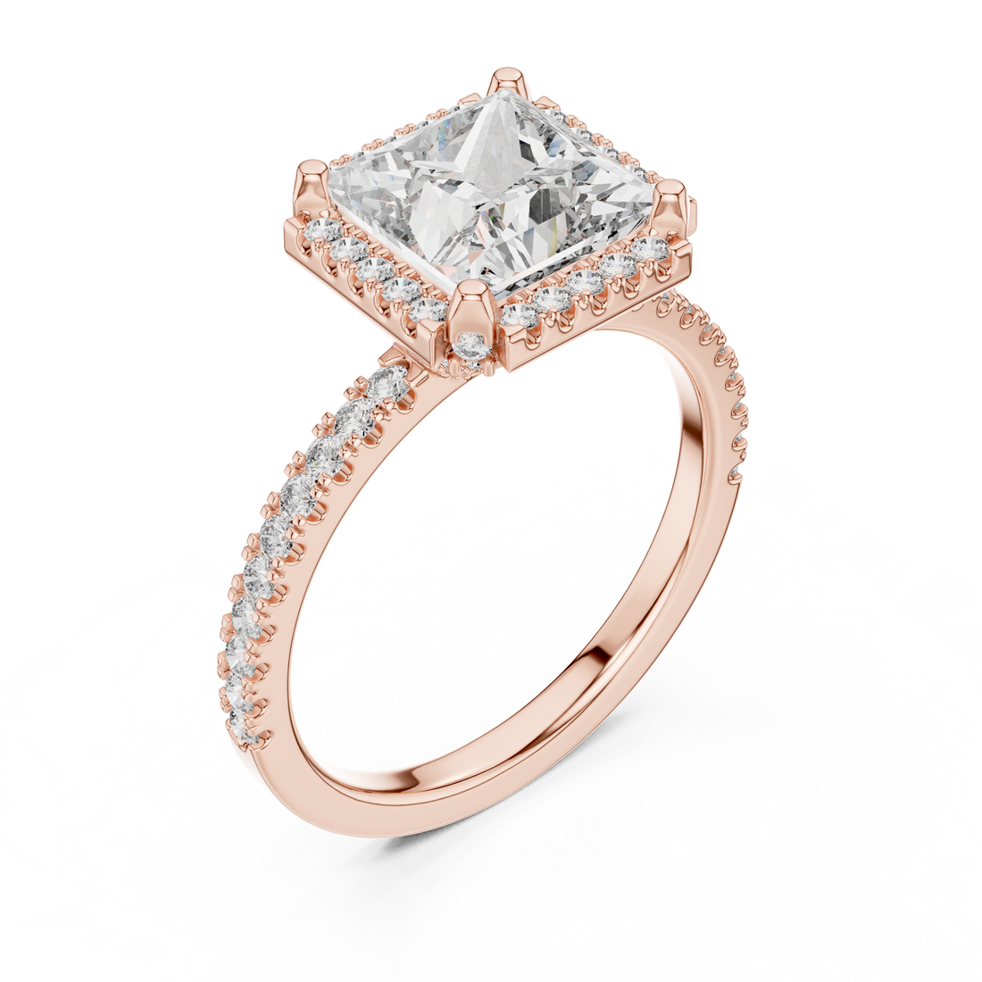 Majestic Sparkle 2.5-CT Princess Engagement Ring in 14-KT White Gold