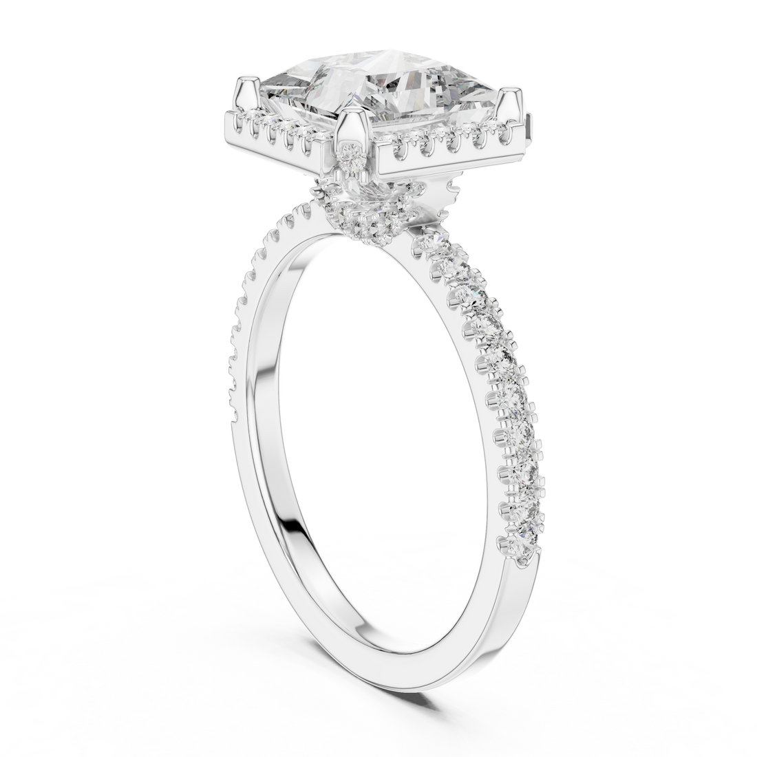 Majestic Sparkle 2.5-CT Princess Engagement Ring in 14-KT White Gold