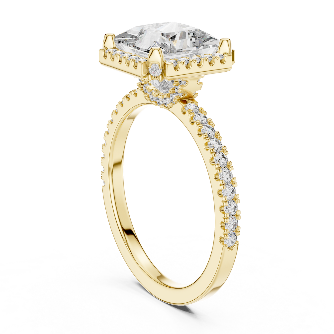 Majestic Sparkle 2.5-CT Princess Engagement Ring in 14-KT White Gold