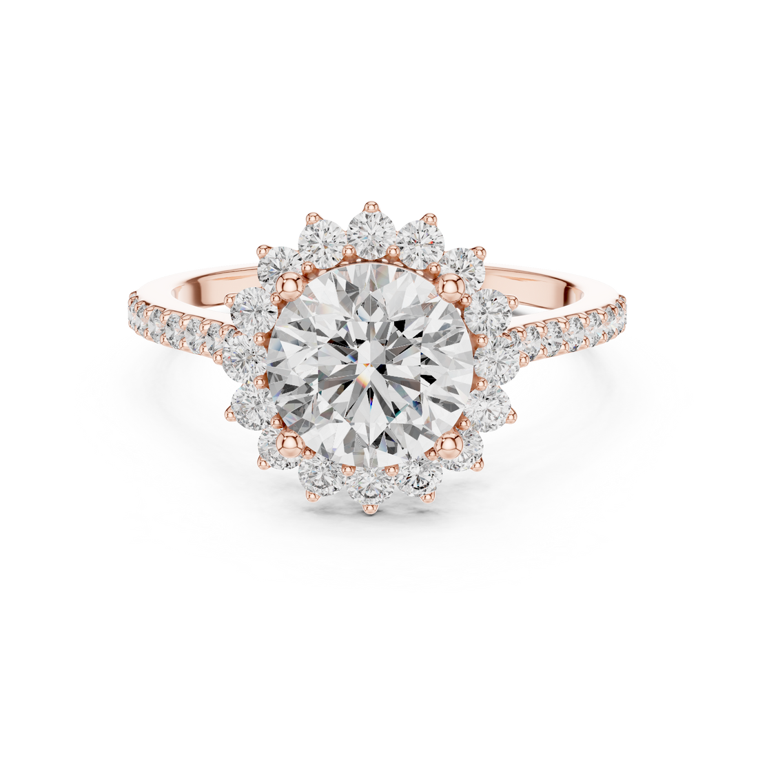 Dazzling Halo 1.5-Ct Round Diamond Engagement Ring in 14-KT White Gold