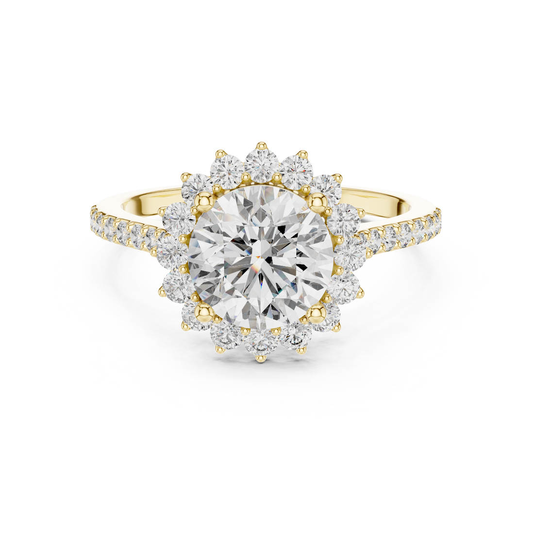 Dazzling Halo 1.5-Ct Round Diamond Engagement Ring in 14-KT White Gold