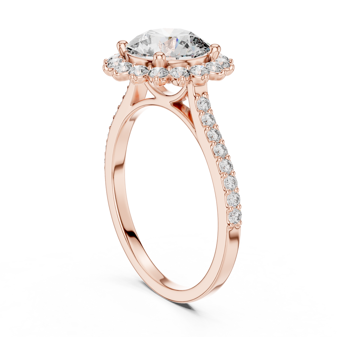 Dazzling Halo 1.5-Ct Round Diamond Engagement Ring in 14-KT White Gold