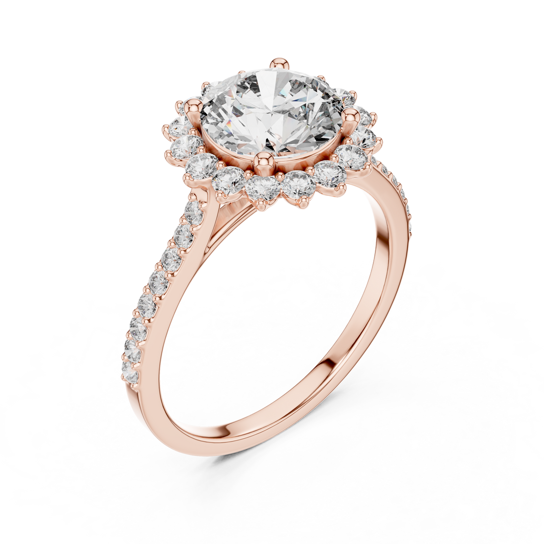 Dazzling Halo 1.5-Ct Round Diamond Engagement Ring in 14-KT White Gold