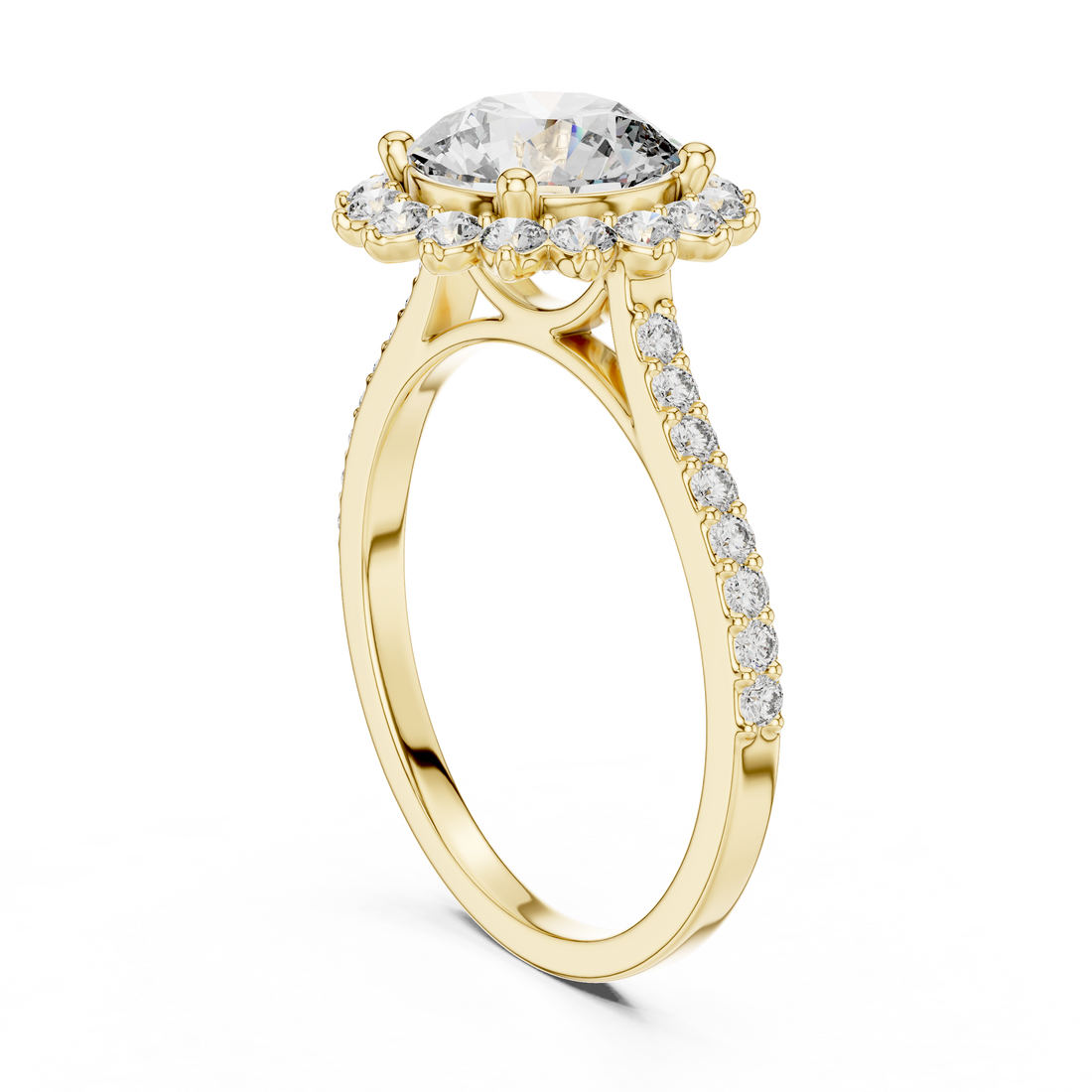 Dazzling Halo 1.5-Ct Round Diamond Engagement Ring in 14-KT White Gold