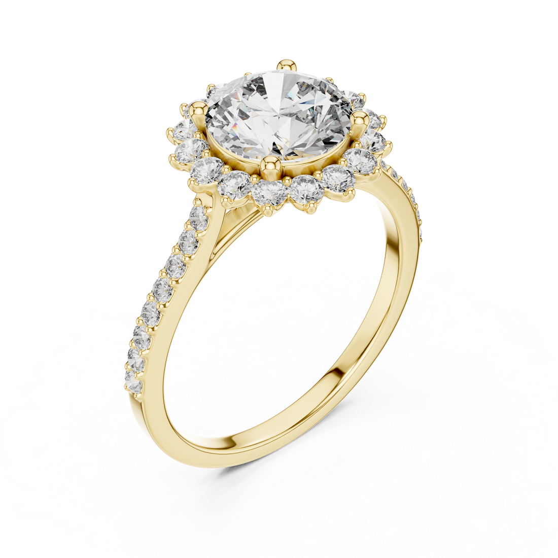 Dazzling Halo 1.5-Ct Round Diamond Engagement Ring in 14-KT White Gold