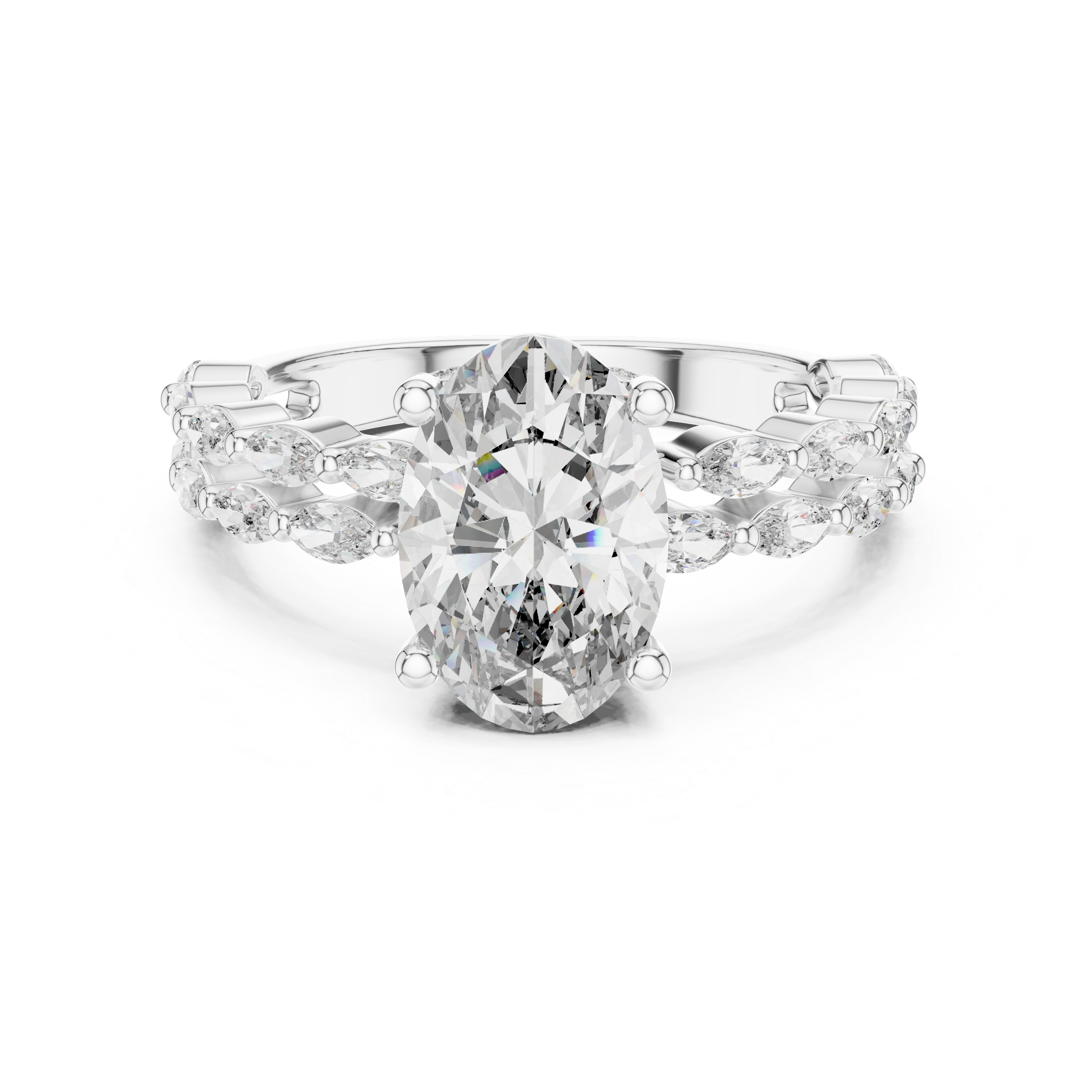Diamond ring with a white background
