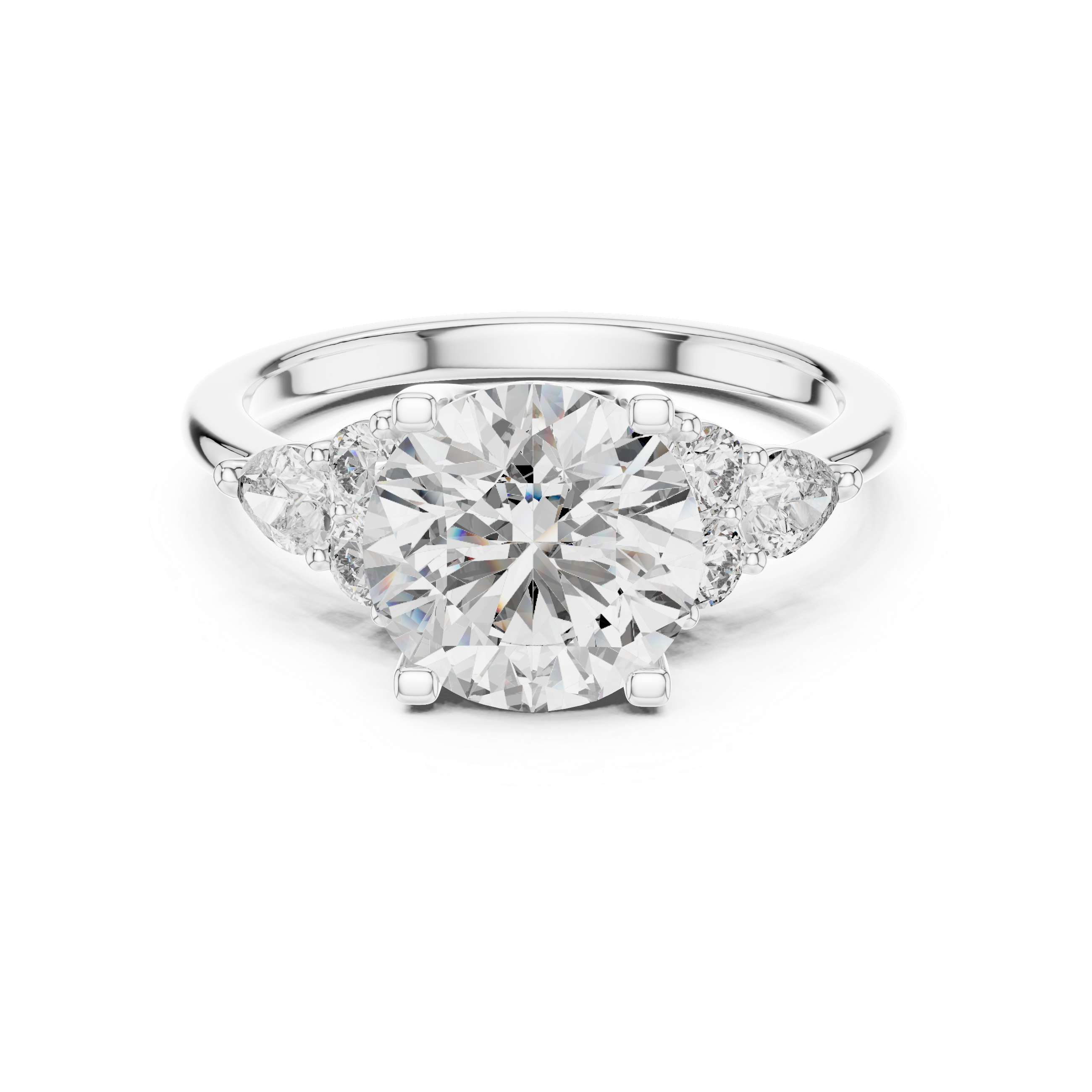Diamond ring with a white background
