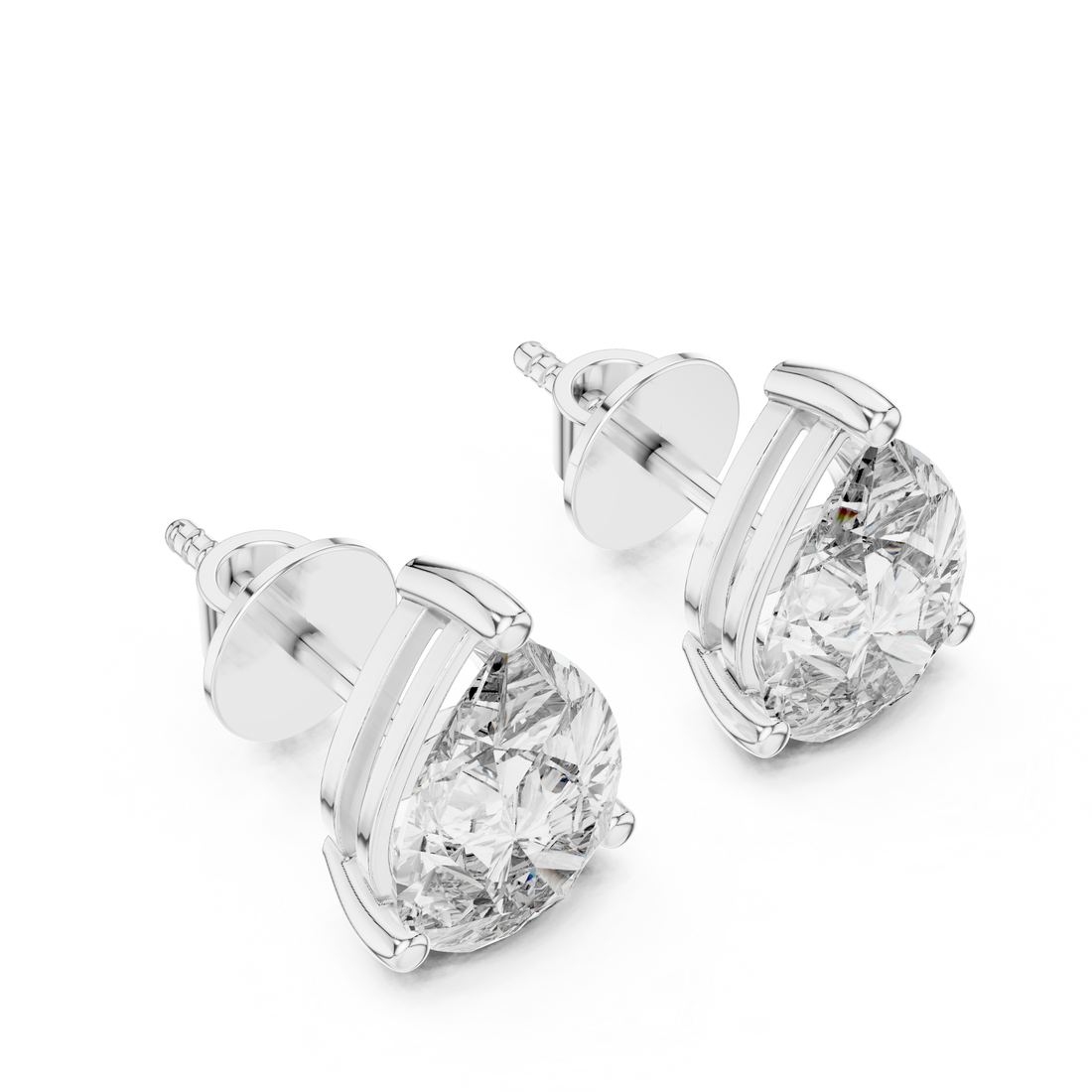 14-KT Gold Pear-Shaped 1-CT Lab-Grown Diamond Earrings