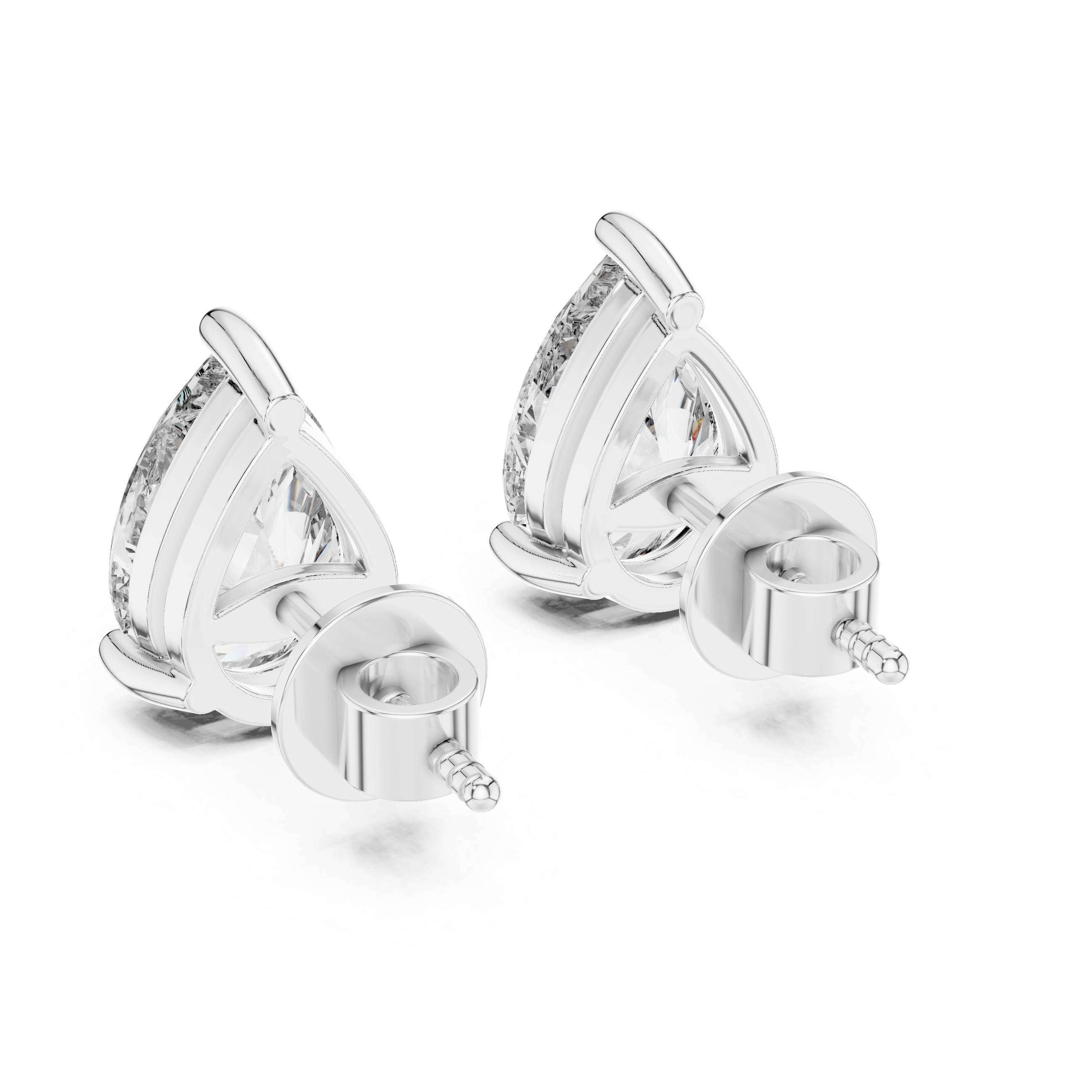 14-KT Gold Pear-Shaped 2-CT Lab-Grown Diamond Earrings