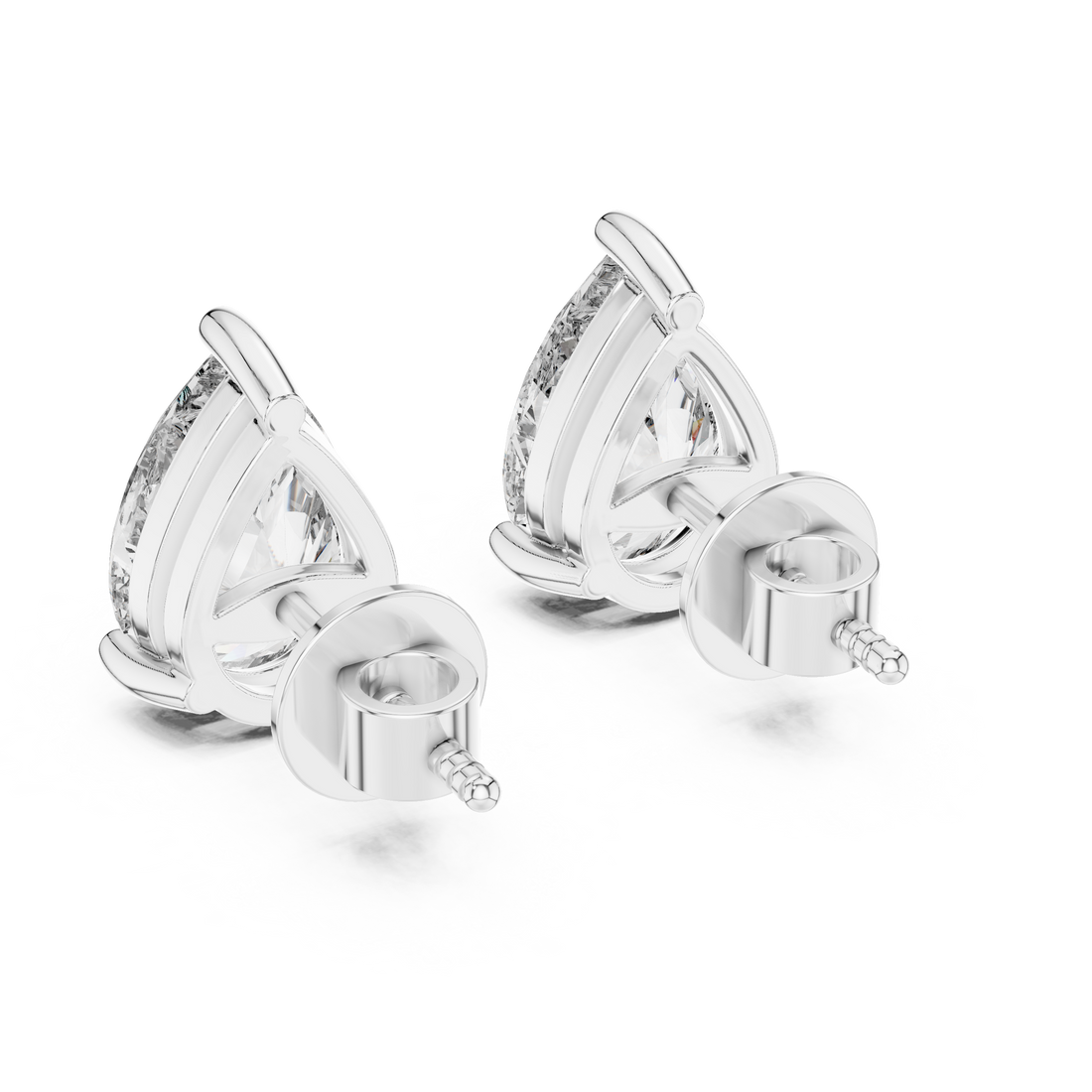 14-KT Gold Pear-Shaped 1-CT Lab-Grown Diamond Earrings