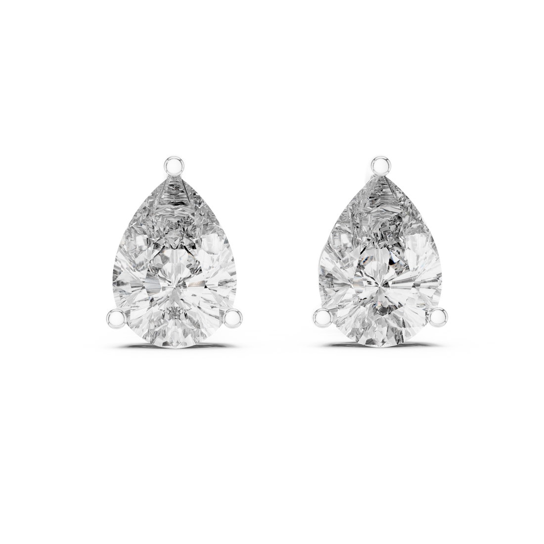 14-KT Gold Pear-Shaped 1-CT Lab-Grown Diamond Earrings