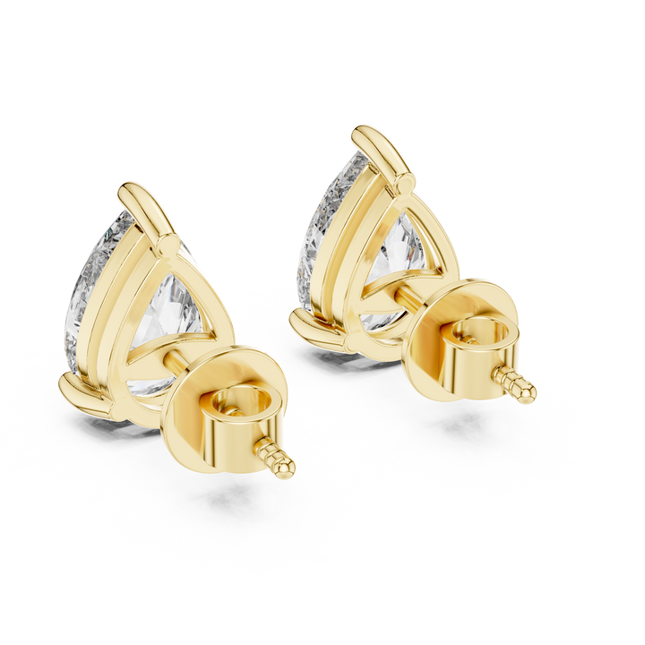 14-KT Gold Pear-Shaped 1-CT Lab-Grown Diamond Earrings