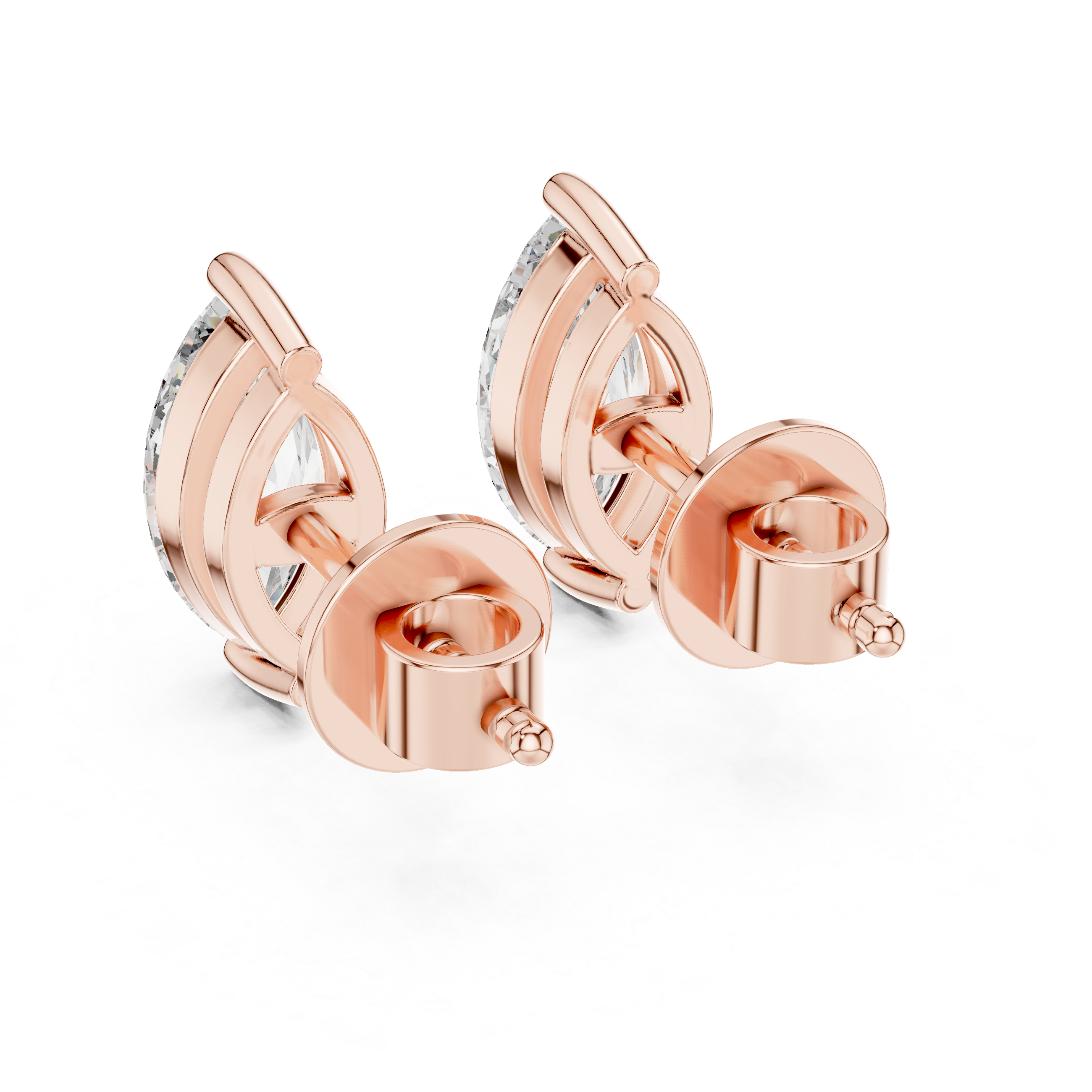 Elegant Marquise-Cut 0.75-CT Diamond 14- KT Stud Earrings