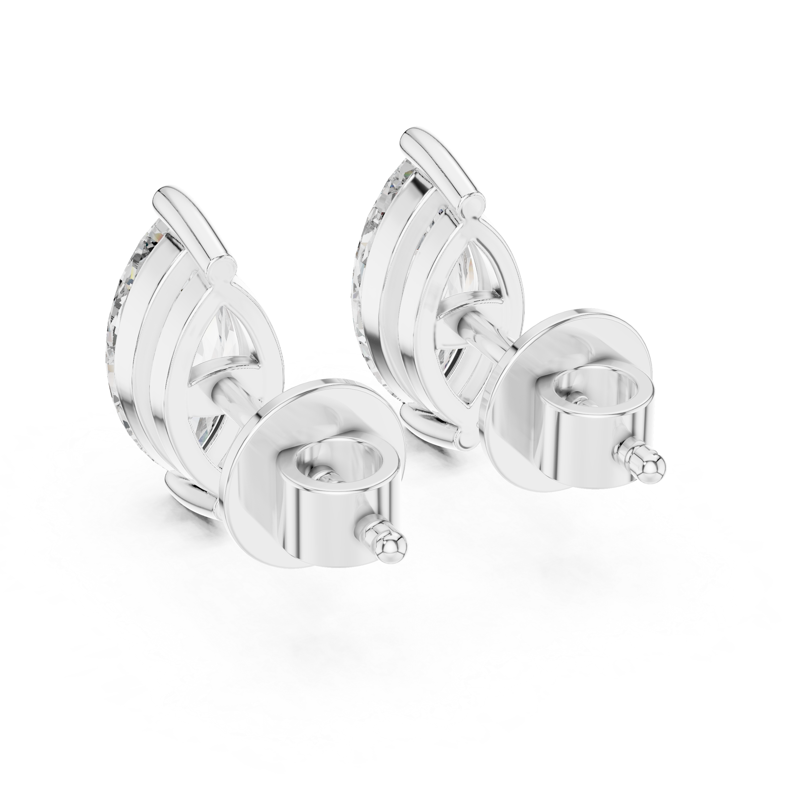 Elegant Marquise-Cut 0.75-CT Diamond 14- KT Stud Earrings