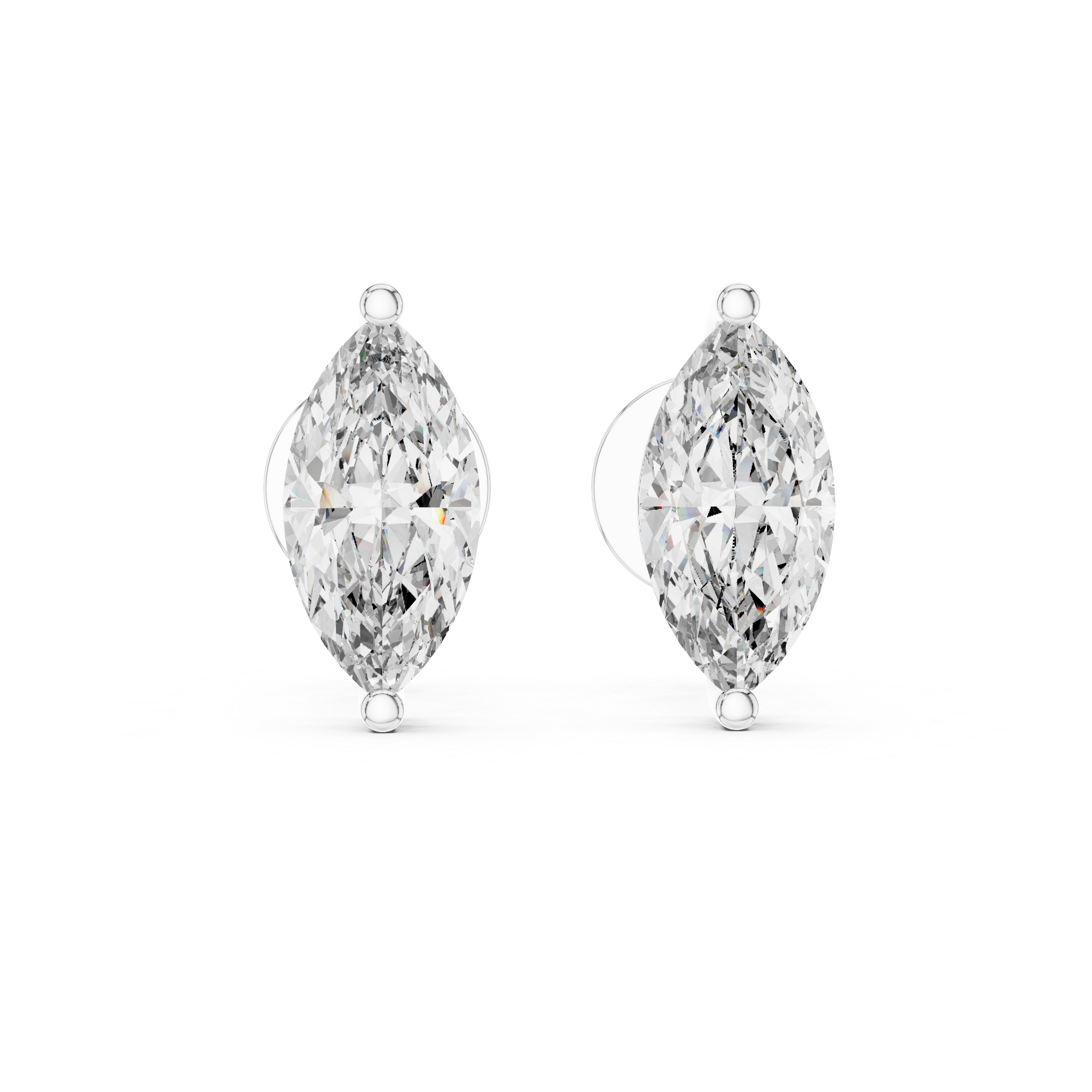 Elegant Marquise-Cut 0.75-CT Diamond 14- KT Stud Earrings