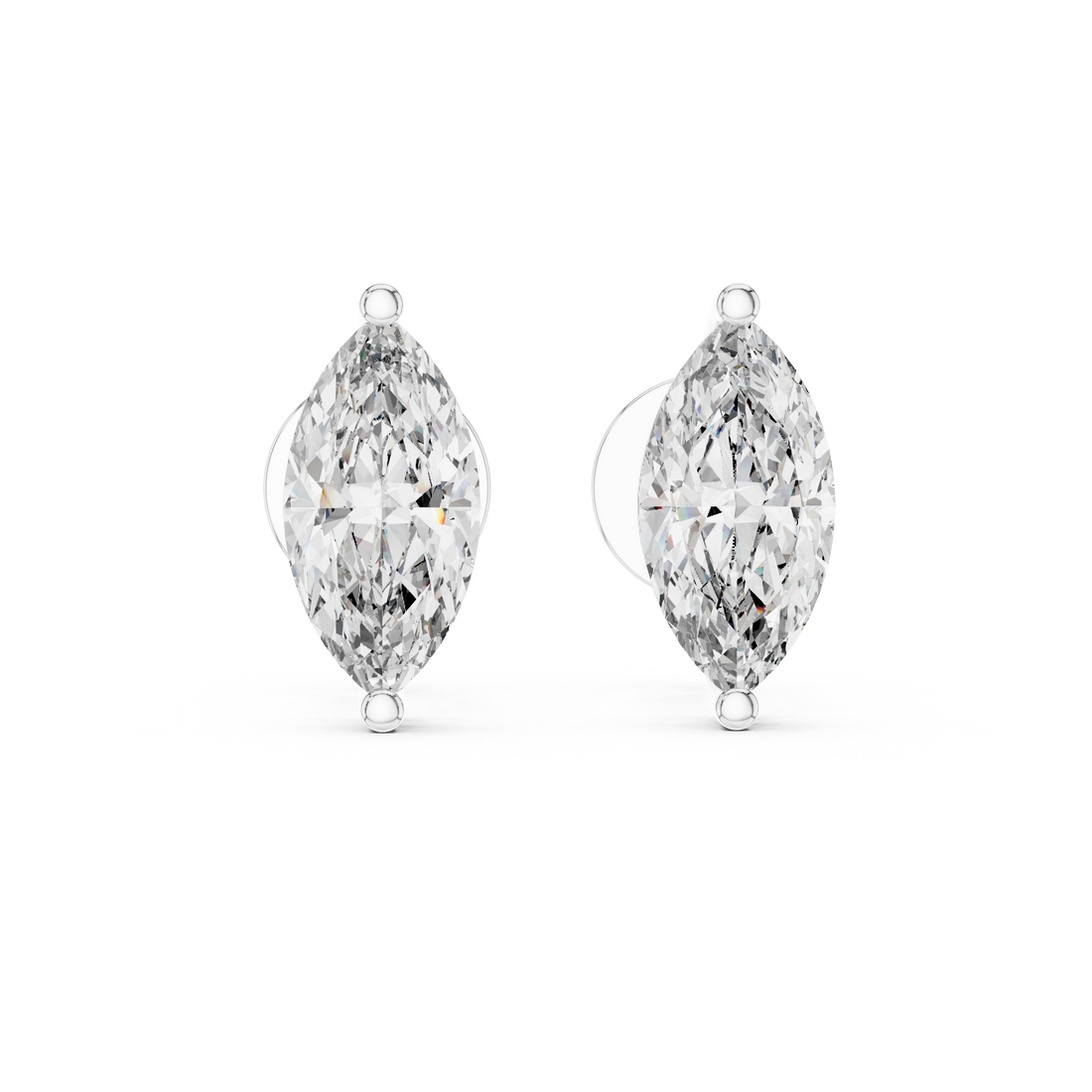 Elegant Marquise-Cut 0.75-CT Diamond 14- KT Stud Earrings