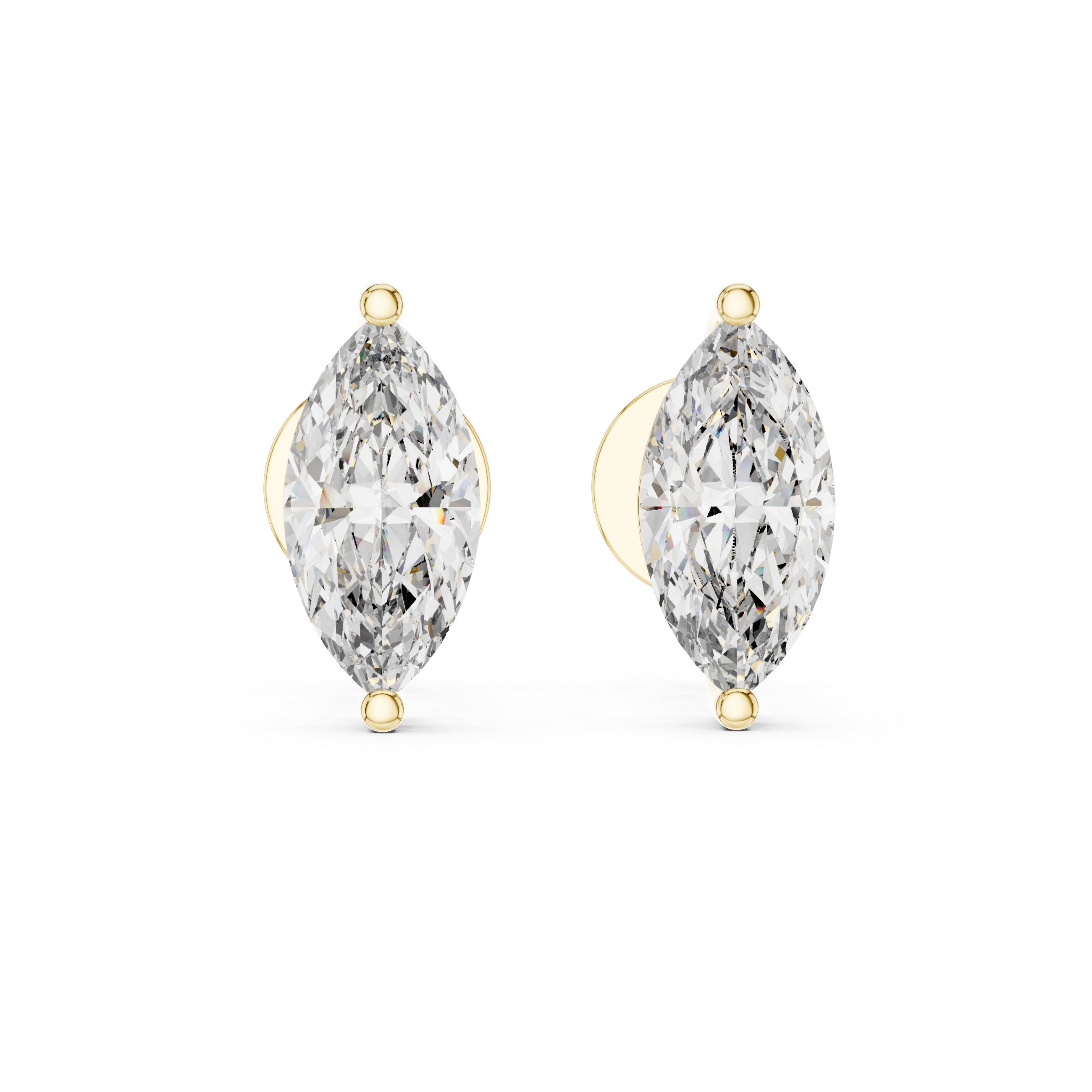 Elegant Marquise-Cut 0.75-CT Diamond 14- KT Stud Earrings
