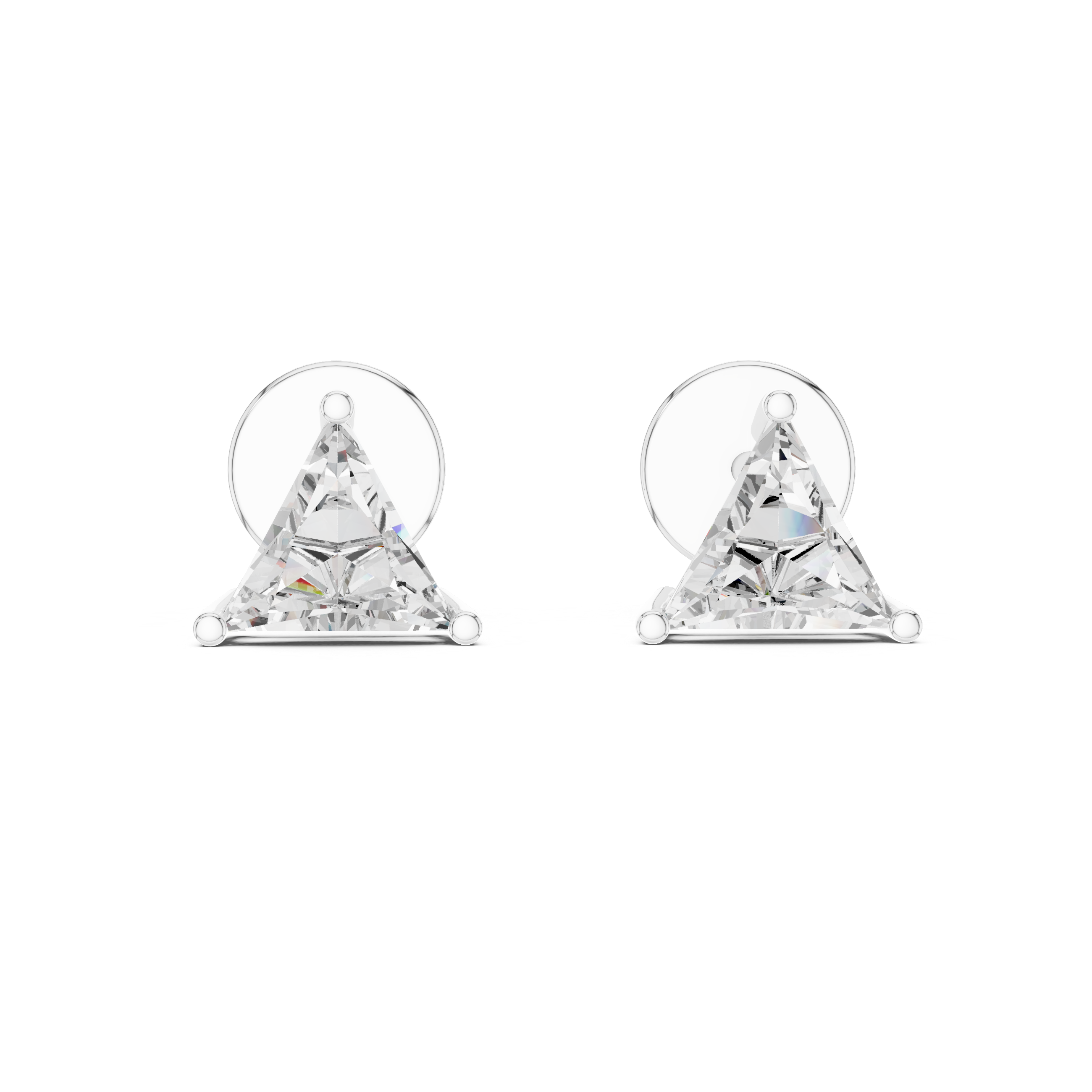 Triangle -Cut 0.75-CT Diamond Stud Earrings in 14-KT White Gold
