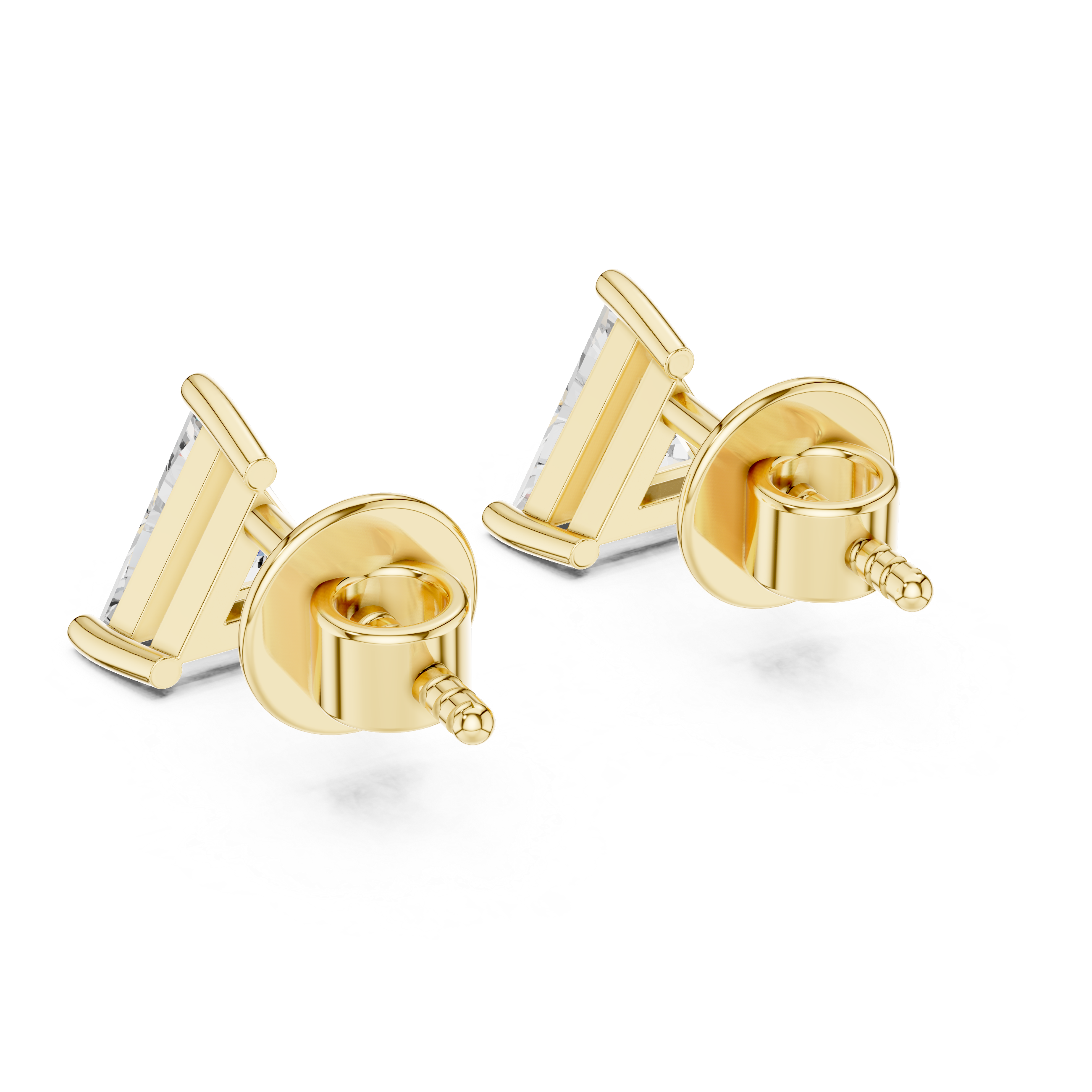 Triangle -Cut 0.75-CT Diamond Stud Earrings in 14-KT White Gold