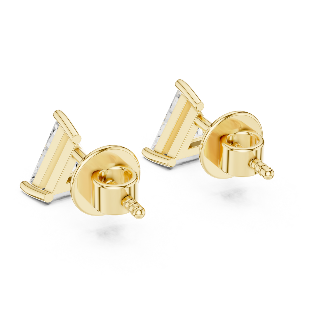 Triangle -Cut 0.75-CT Diamond Stud Earrings in 14-KT White Gold