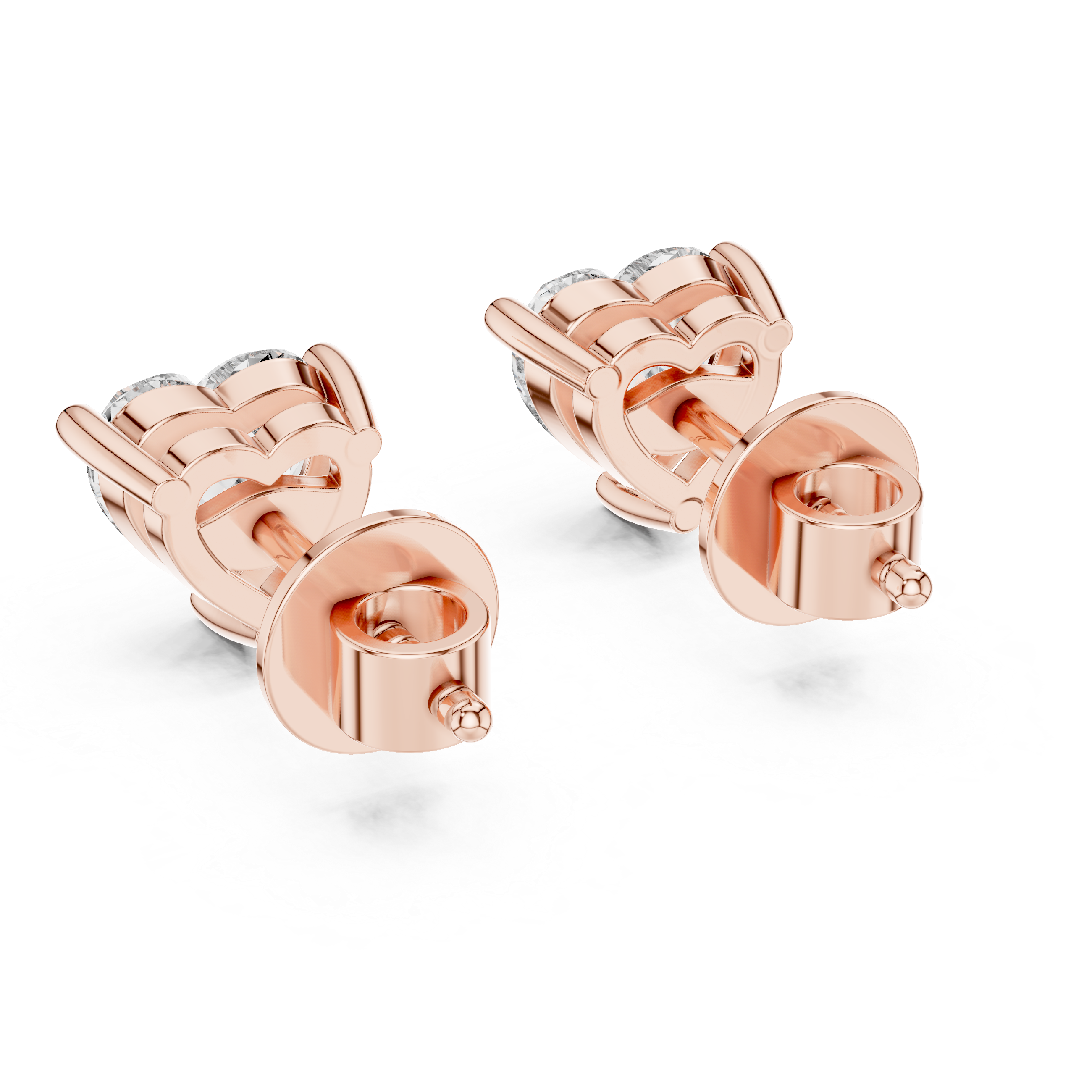 Heart-Shaped 0.75-CT Diamond Stud Earrings in 14-KT White Gold