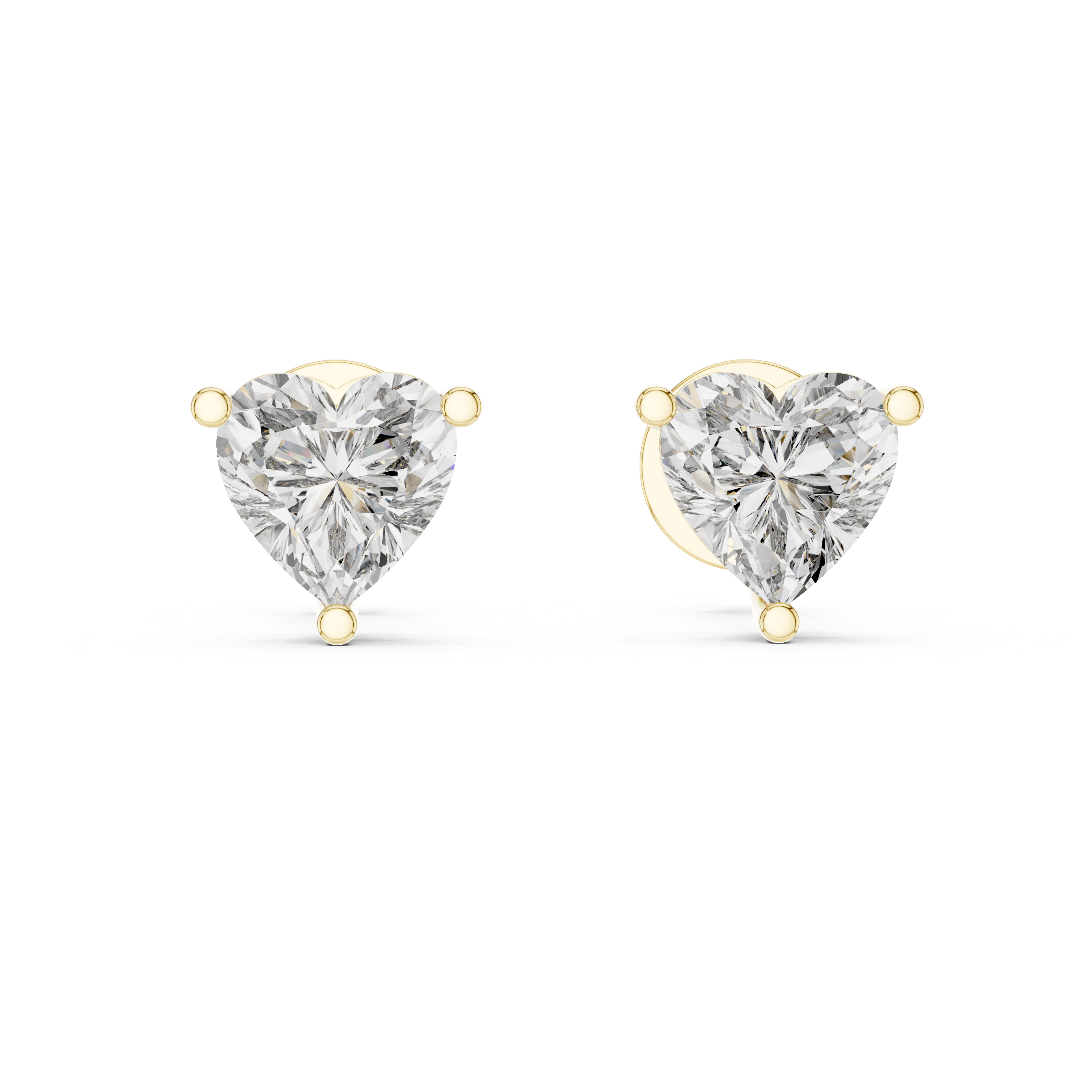 Heart-Shaped 0.75-CT Diamond Stud Earrings in 14-KT White Gold