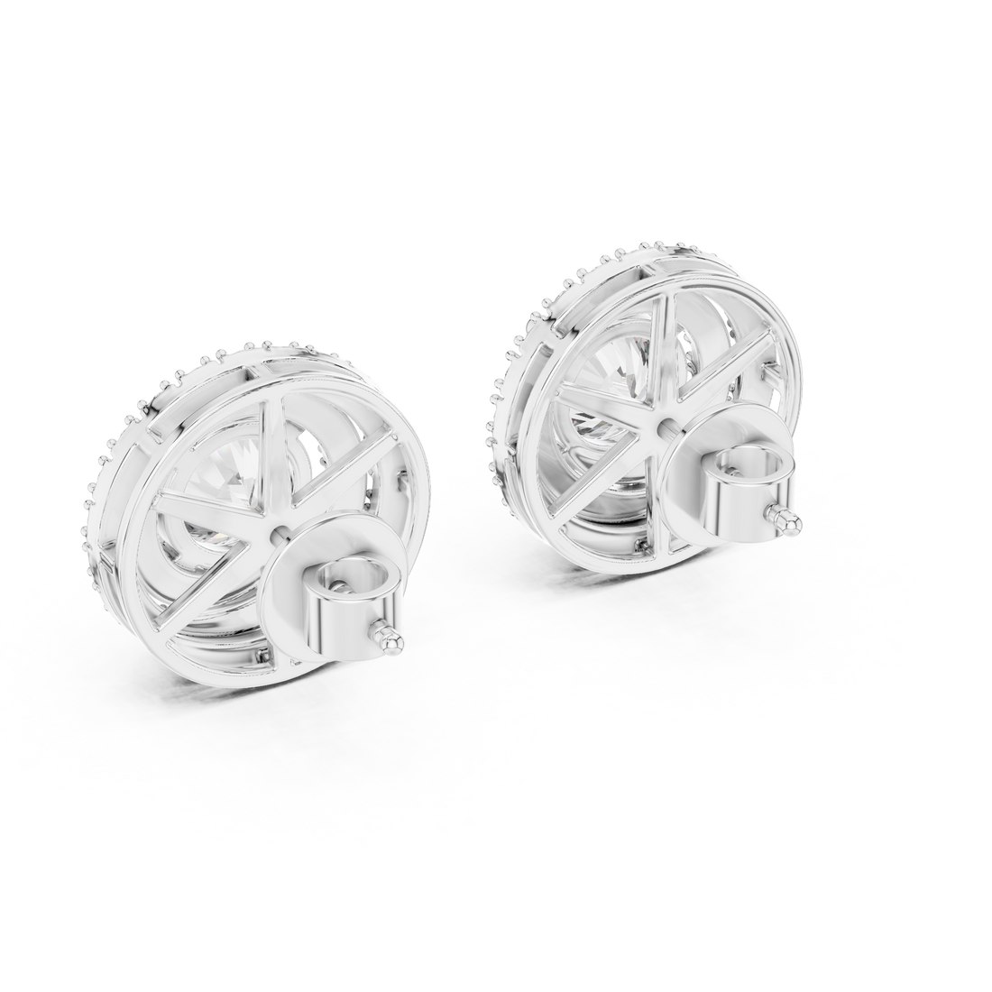 Radiant 1.25-CT Round Diamond Stud Earrings with 14-KT White Gold